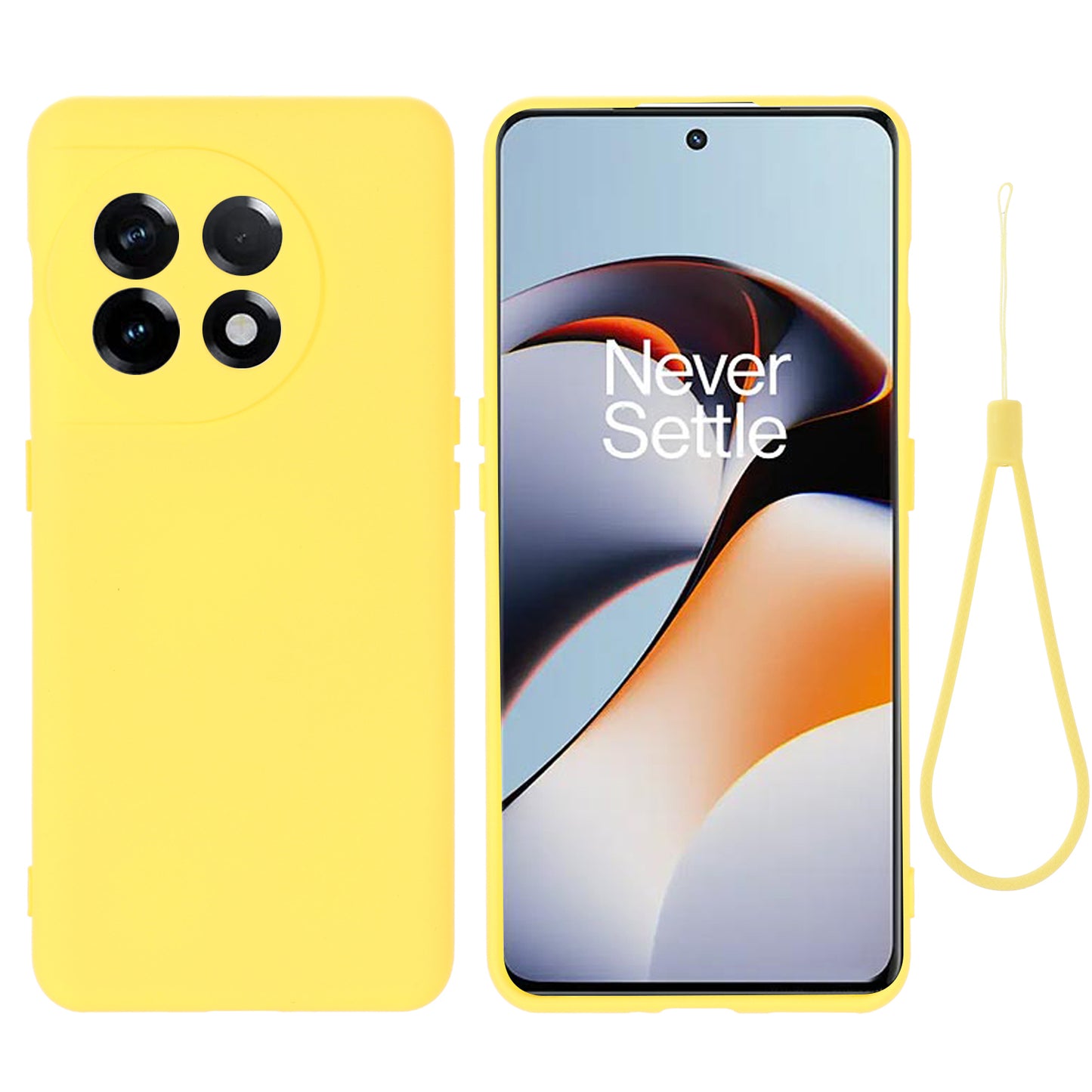 For OnePlus Ace 2 5G / 11R 5G Liquid Silicone Phone Case Anti-Scratch Slim Cover - Yellow