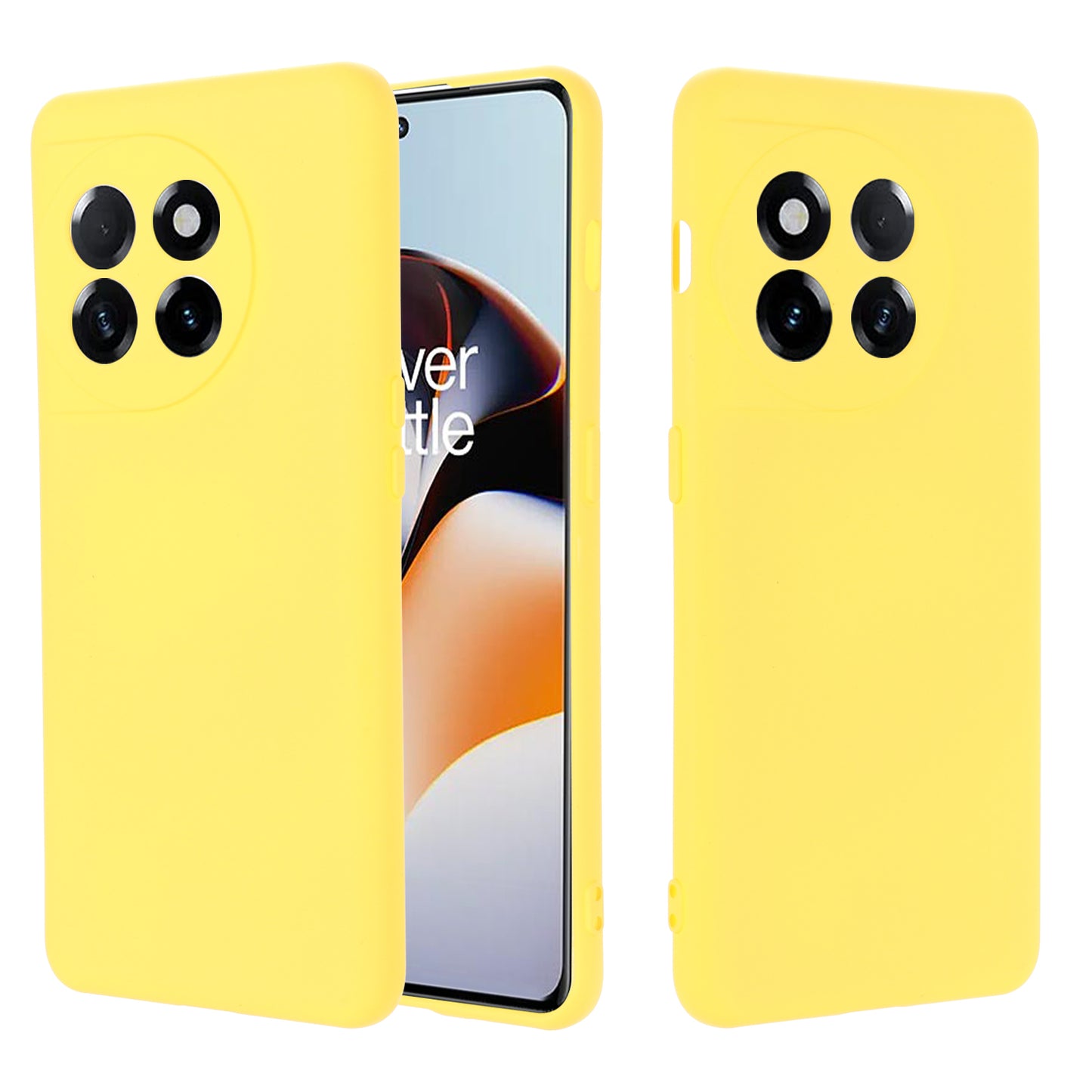 For OnePlus Ace 2 5G / 11R 5G Liquid Silicone Phone Case Anti-Scratch Slim Cover - Yellow