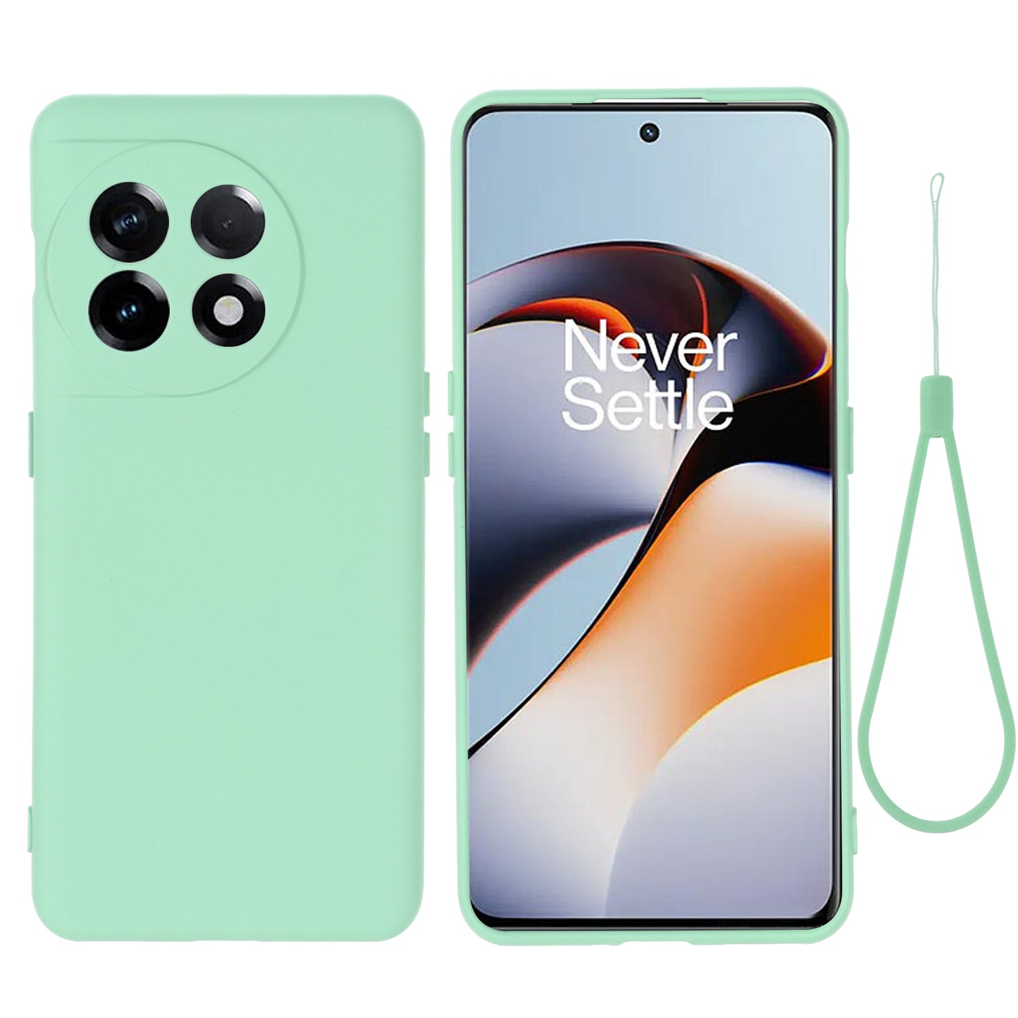 For OnePlus Ace 2 5G / 11R 5G Liquid Silicone Phone Case Anti-Scratch Slim Cover - Green