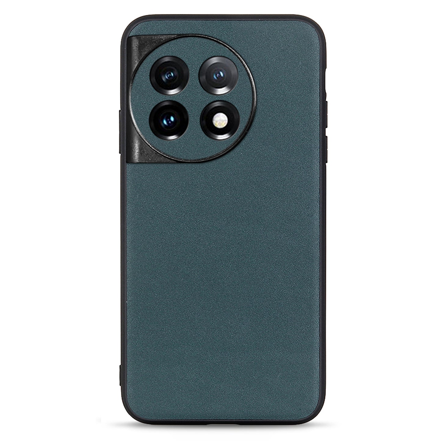 For OnePlus Ace 2 5G / 11R 5G Drop-proof Phone Case Textured Genuine Leather Coated TPU Mobile Cover - Green