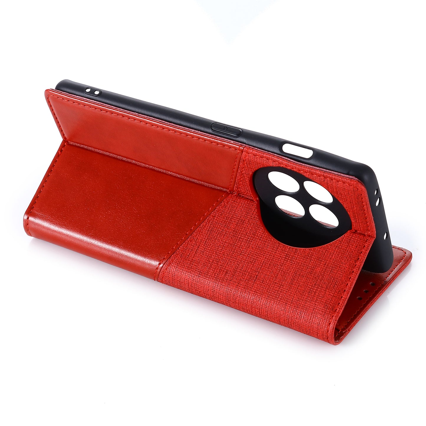 MUXMA MX109 RFID Blocking Phone Case for OnePlus 11R 5G / Ace 2 5G , PU Leather Magnetic Wallet Cover Stand - Red