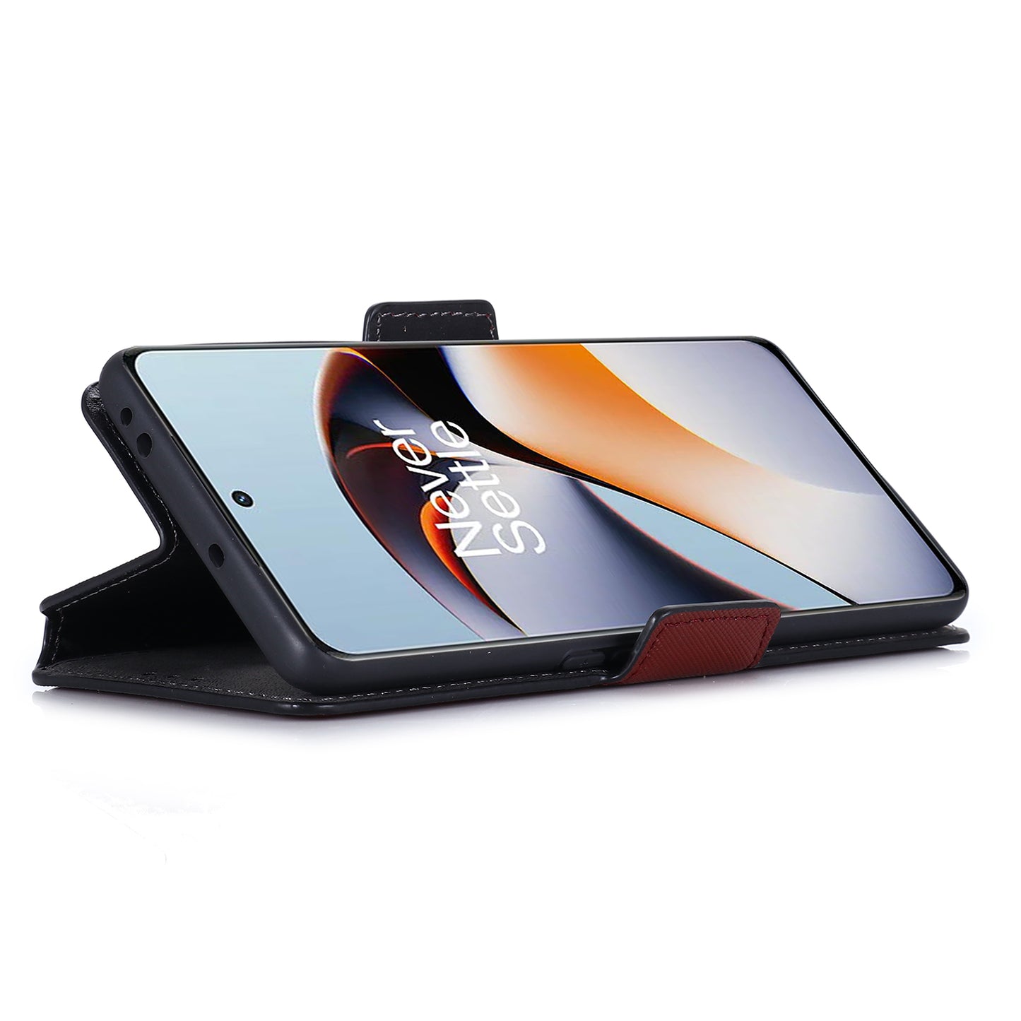 MUXMA MX115 Cross Texture Phone Case for OnePlus 11R 5G / Ace 2 5G , PU Leather Stand Wallet Flip Cover - Red