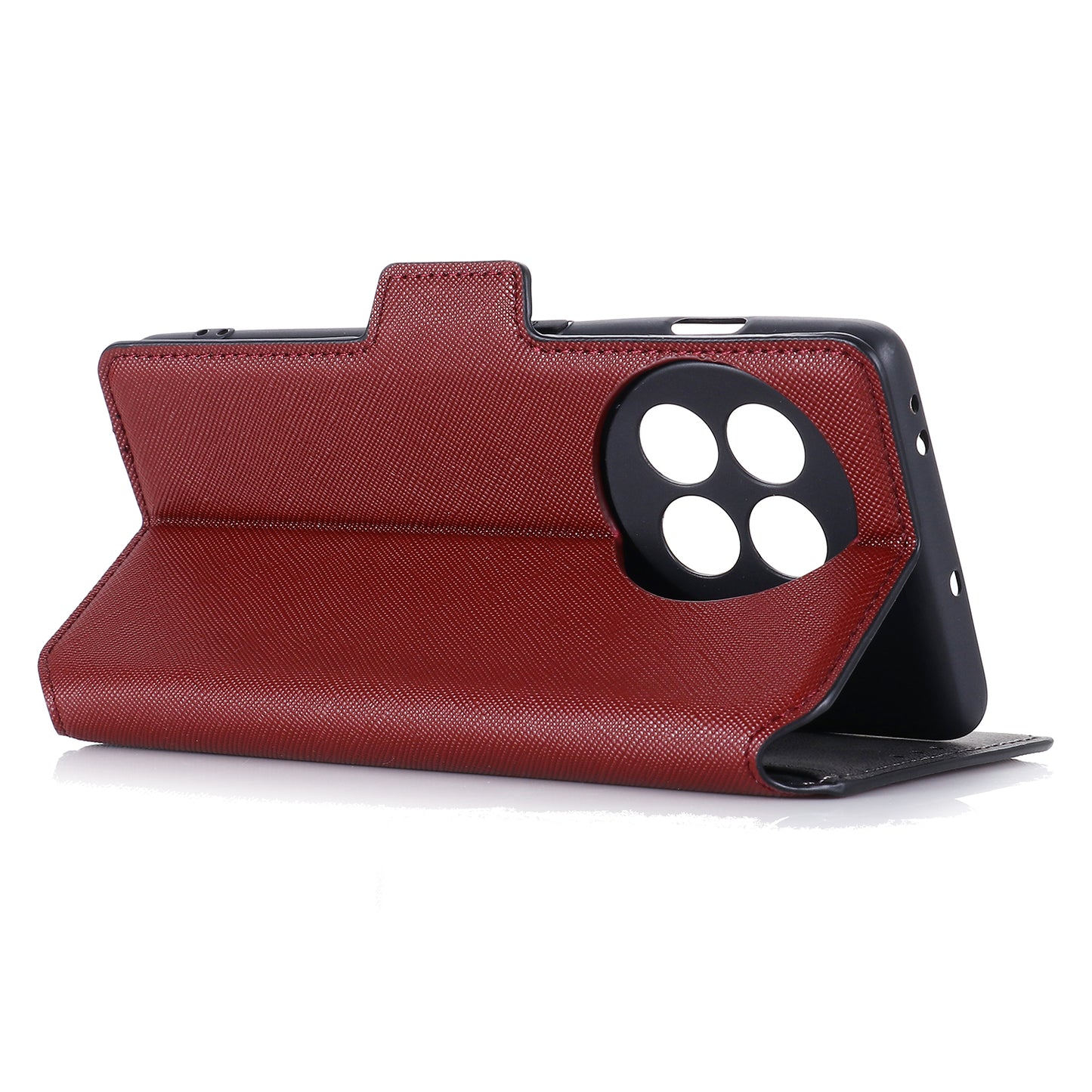 MUXMA MX115 Cross Texture Phone Case for OnePlus 11R 5G / Ace 2 5G , PU Leather Stand Wallet Flip Cover - Red