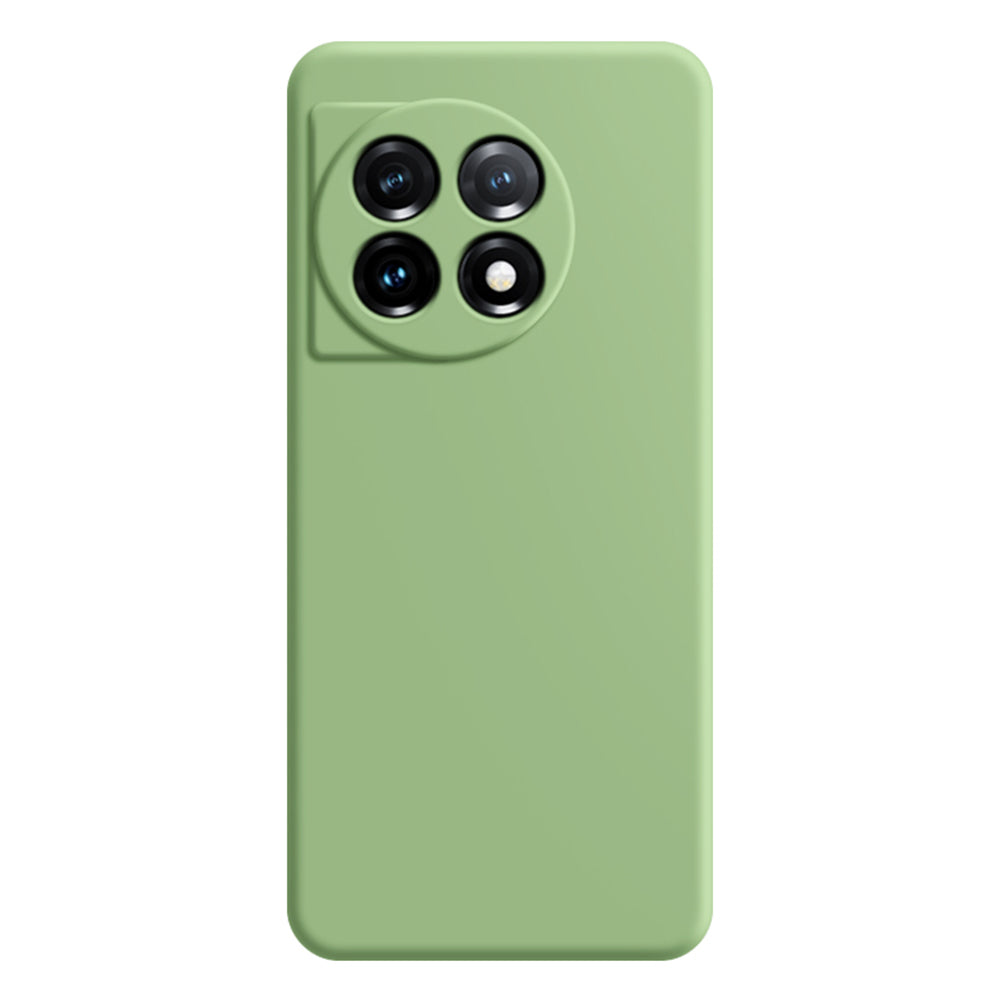For OnePlus 11 5G Soft TPU Non-Slip Rubberized Back Cover Fiber Lining Straight Edge Phone Case - Green