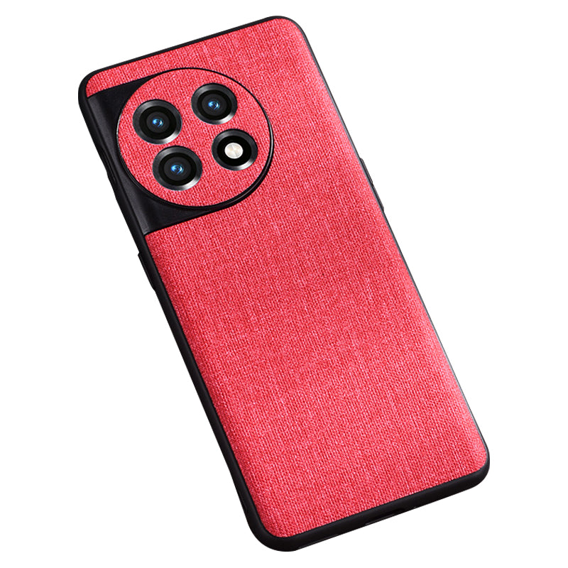For OnePlus Ace 2 5G / 11R 5G Cloth Texture TPU Phone Cover Anti-fall Cell Phone Case - Red