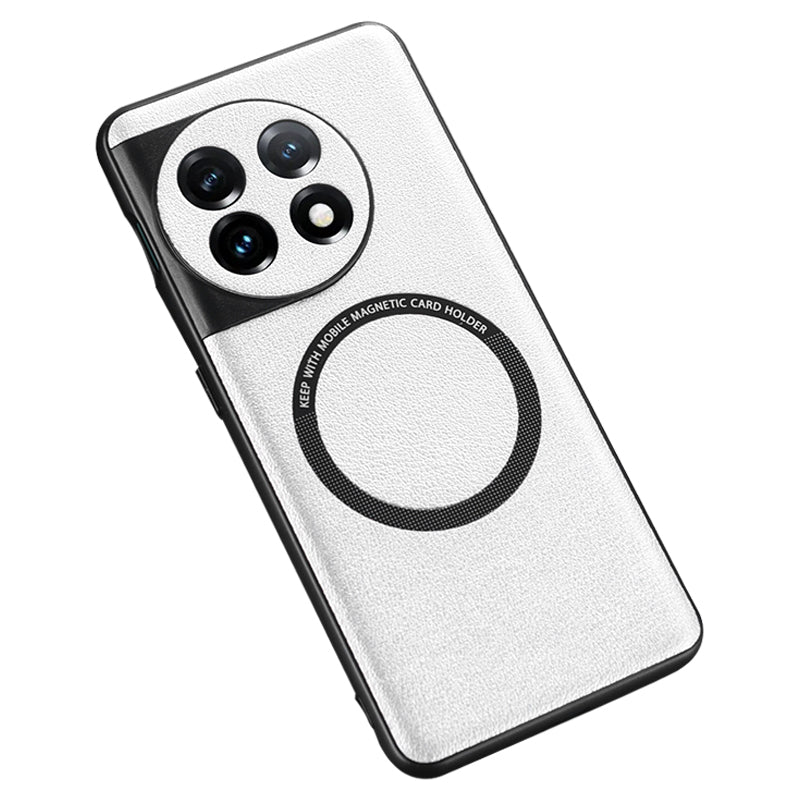 For OnePlus Ace 2 5G / 11R 5G Compatible with MagSafe Charger PU Leather Coated TPU+PC Anti-drop Cover Phone Case