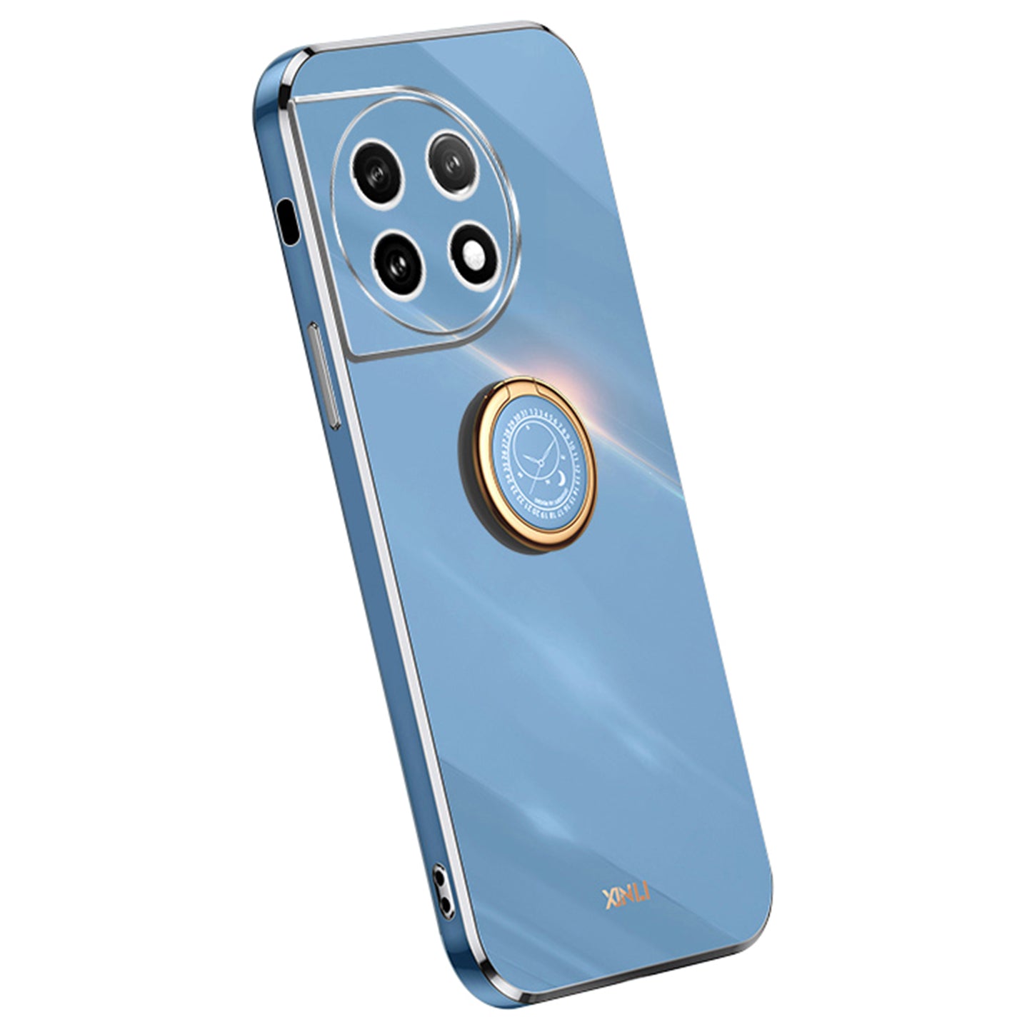 XINLI For OnePlus Ace 2 5G / 11R 5G Electroplating Phone Case Ring Kickstand Soft TPU Phone Cover - Blue
