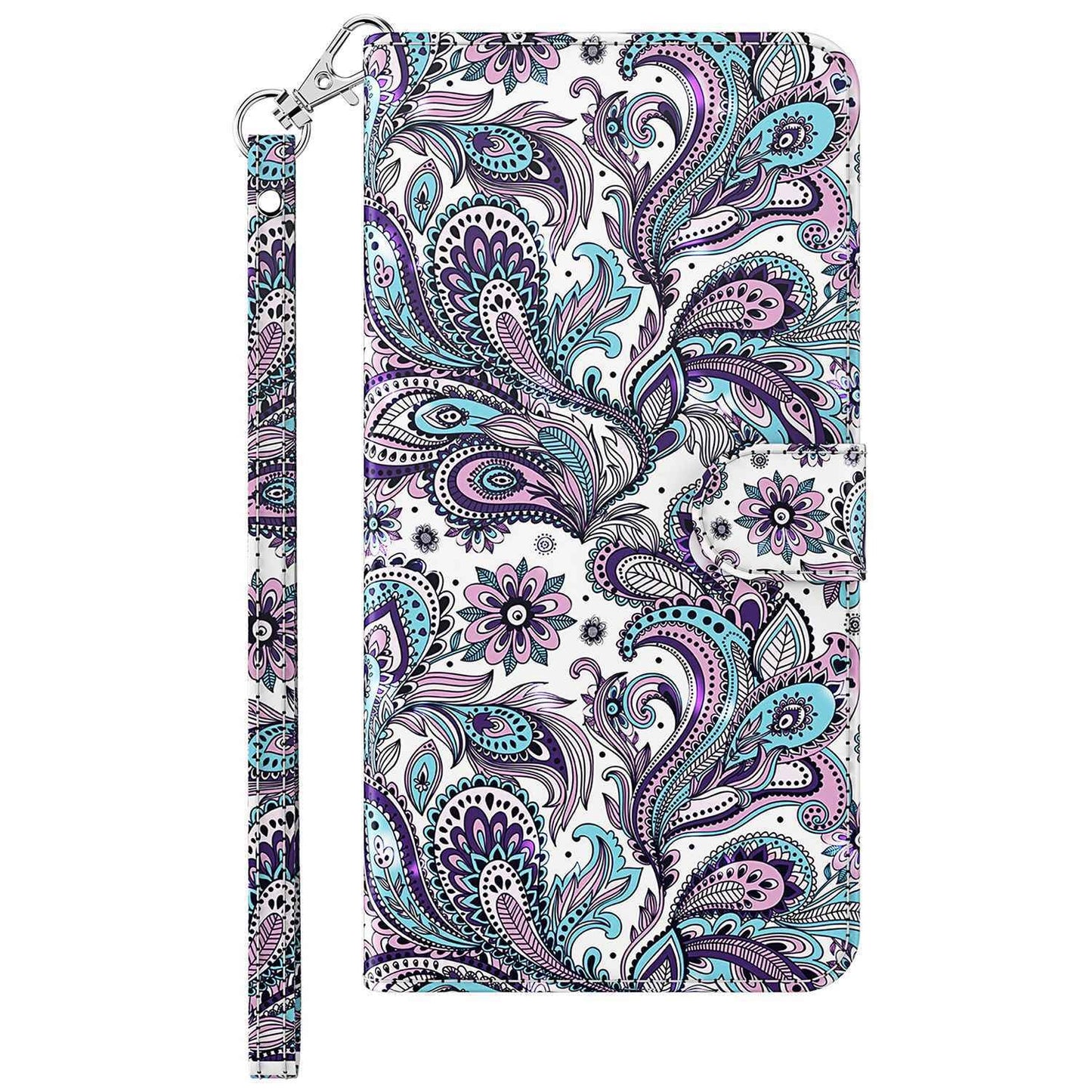 For OnePlus 11 5G PU Leather 3D Pattern Printing Phone Case Flip Wallet Stand Protective Cover - Purple Impatiens