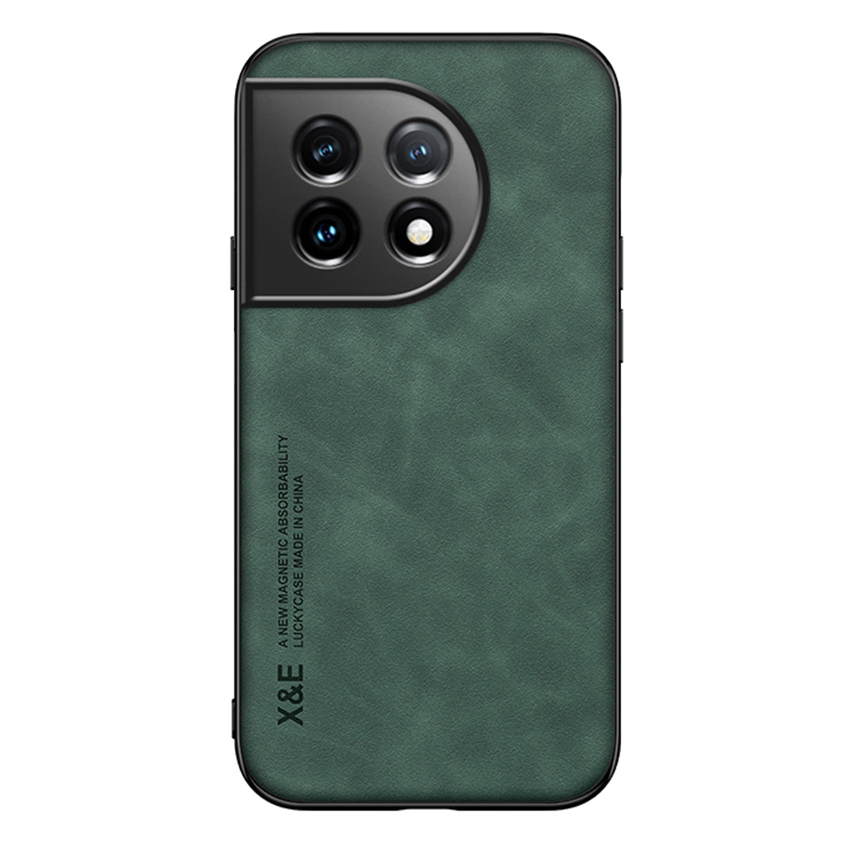 X&E Skin-Touch Phone Case for OnePlus 11 5G Protective Cover PU Leather TPU PC Cover Slim Case - Green
