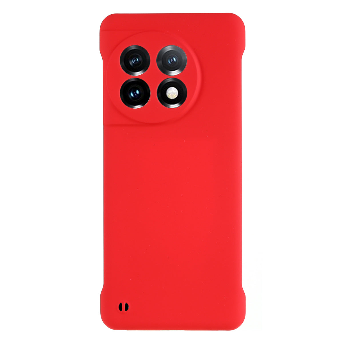 For OnePlus 11 5G Frameless Phone Case Hard PC Skin-touch Shock Absorbent Slim Cover - Red