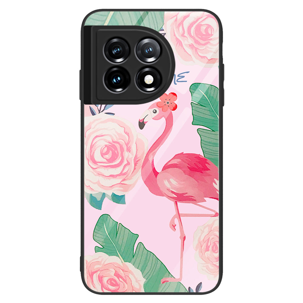 For OnePlus 11 5G Pattern Printing Anti-scratch Phone Case Tempered Glass+PC+TPU Cell Phone Cover - Bird
