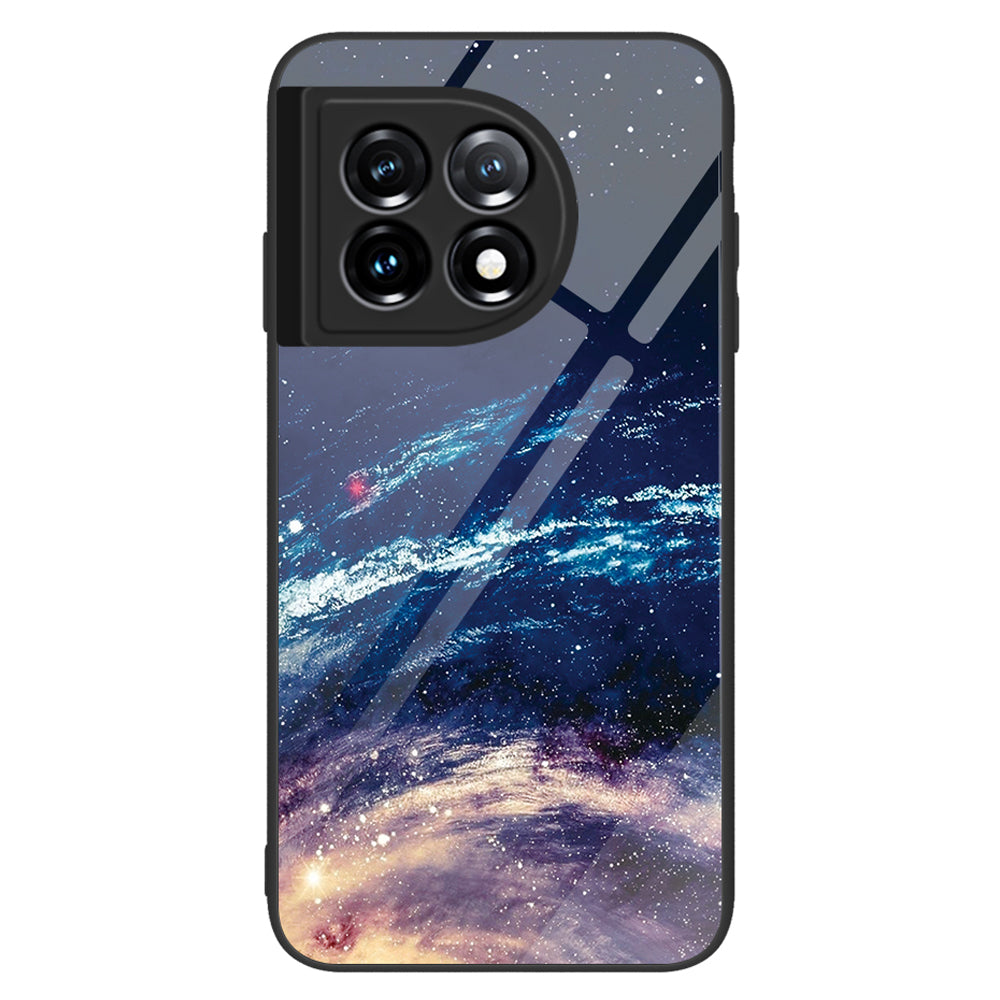 For OnePlus 11 5G Pattern Printing Anti-scratch Phone Case Tempered Glass+PC+TPU Cell Phone Cover - The Milky Way