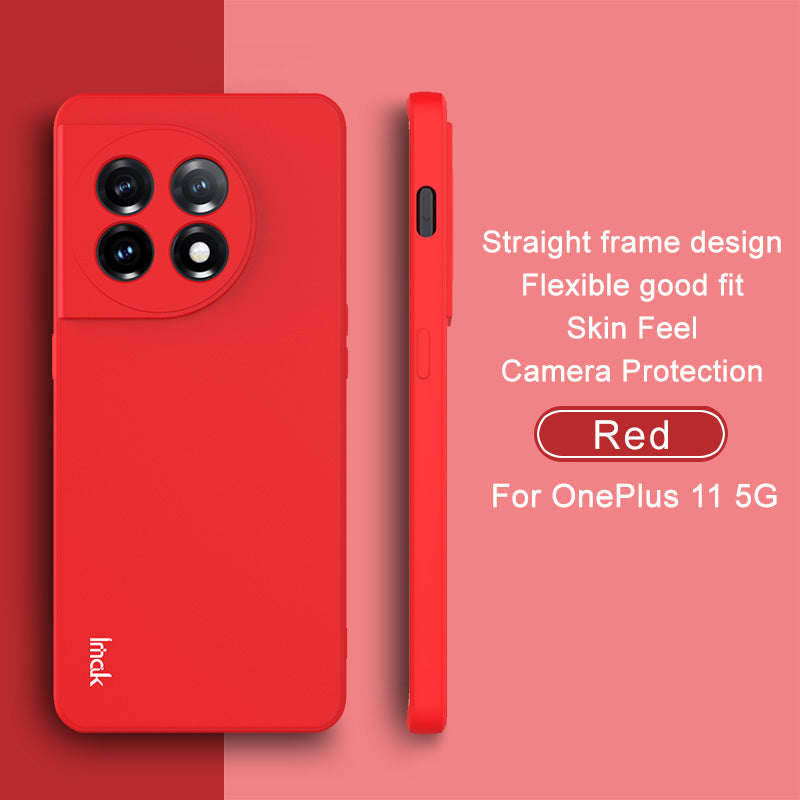 IMAK UC-4 Series Anti-Drop Slim Case for OnePlus 11 5G TPU Case Straight Edge Cell Phone Cover - Red