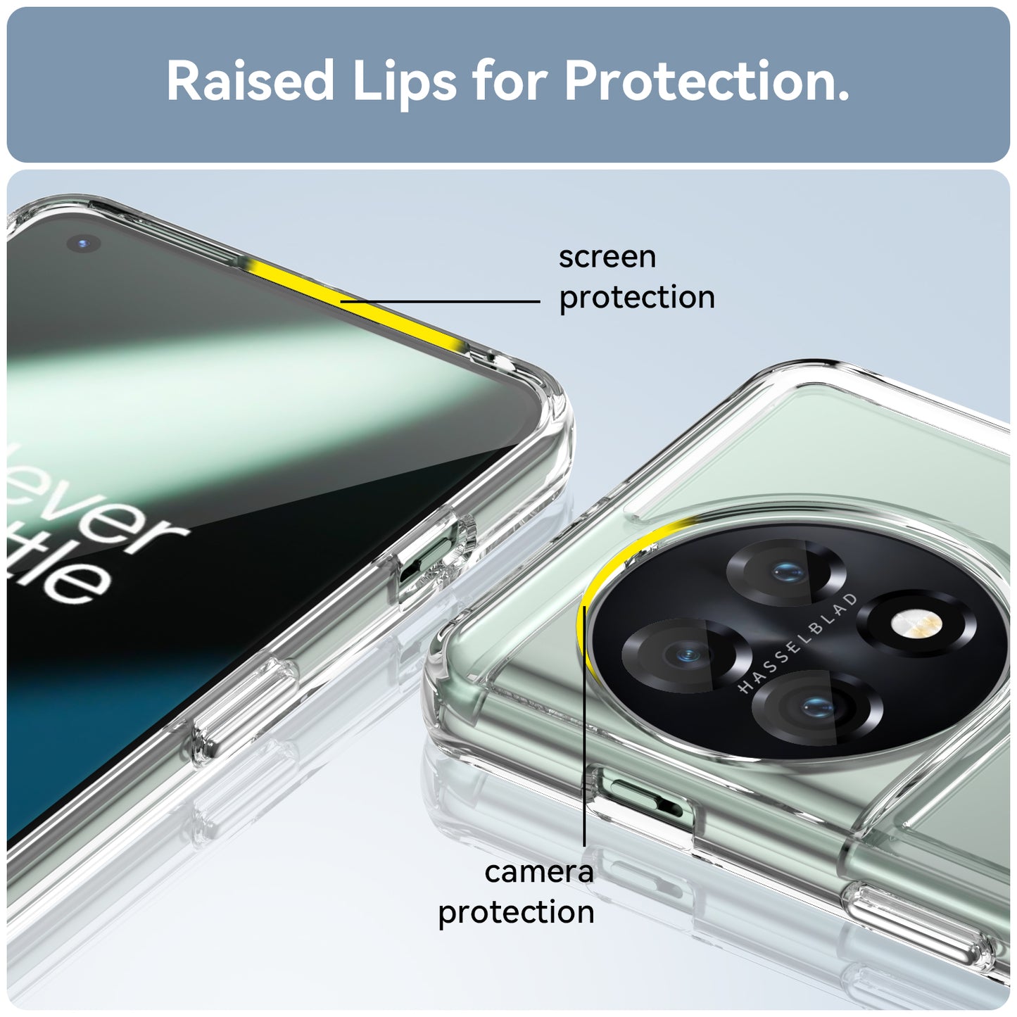 Candy Series Phone Cover for OnePlus 11 5G , Soft TPU Cell Phone Protective Case - Transparent