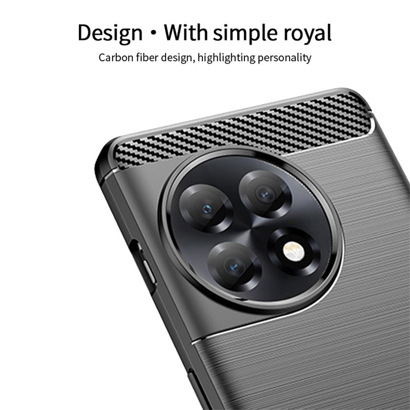 MOFI JK TPU Series-1 Brushed TPU Cover for OnePlus 11R 5G / Ace 2 5G Carbon Fiber Phone Shell - Red