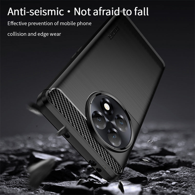 MOFI JK TPU Series-1 Brushed TPU Cover for OnePlus 11R 5G / Ace 2 5G Carbon Fiber Phone Shell - Red