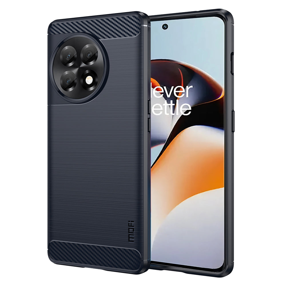 MOFI JK TPU Series-1 Brushed TPU Cover for OnePlus 11R 5G / Ace 2 5G Carbon Fiber Phone Shell - Blue