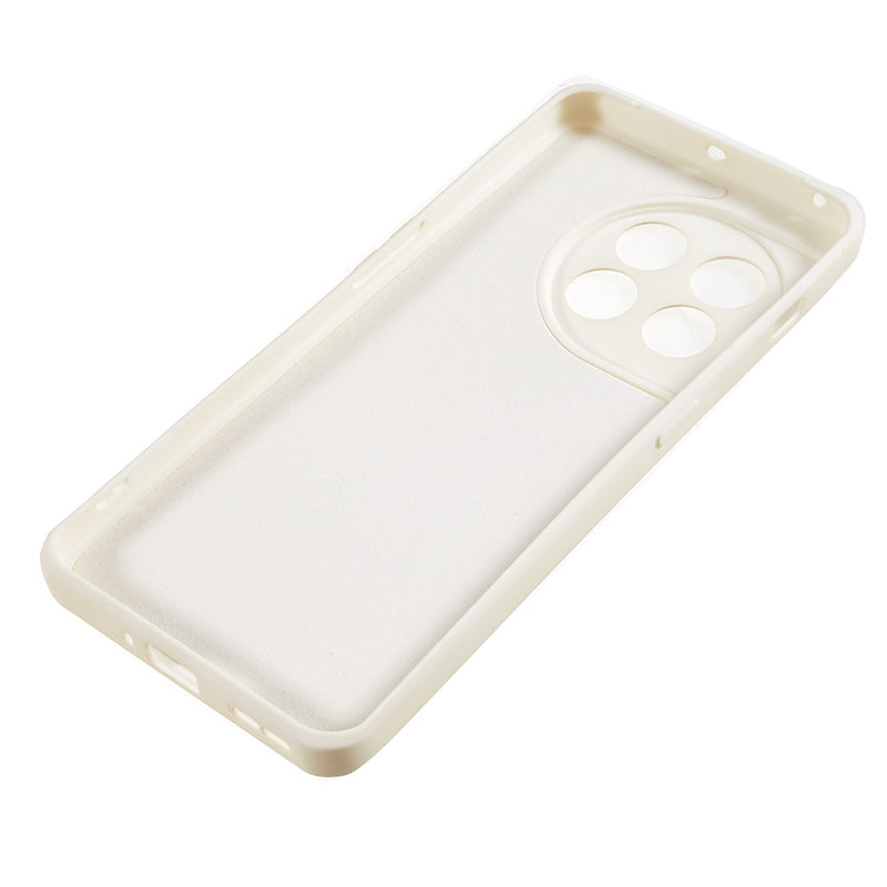 For OnePlus 11 5G TPU Phone Case Smooth Touch Rubberized Cover with Fiber Lining - White