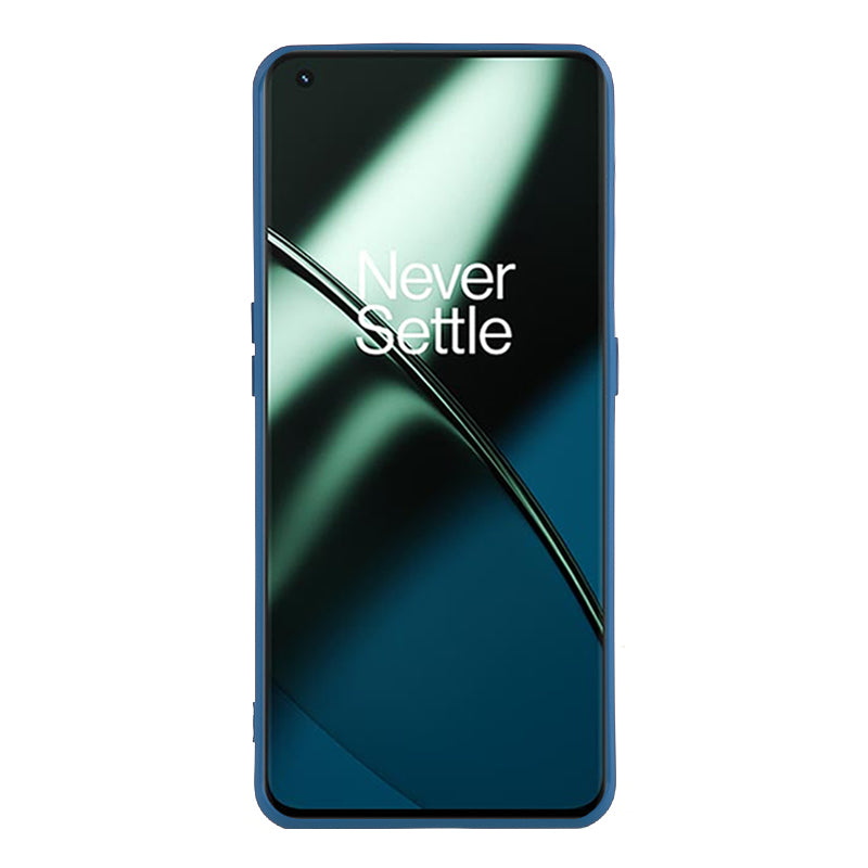 For OnePlus 11 5G TPU Phone Case Smooth Touch Rubberized Cover with Fiber Lining - Sapphire
