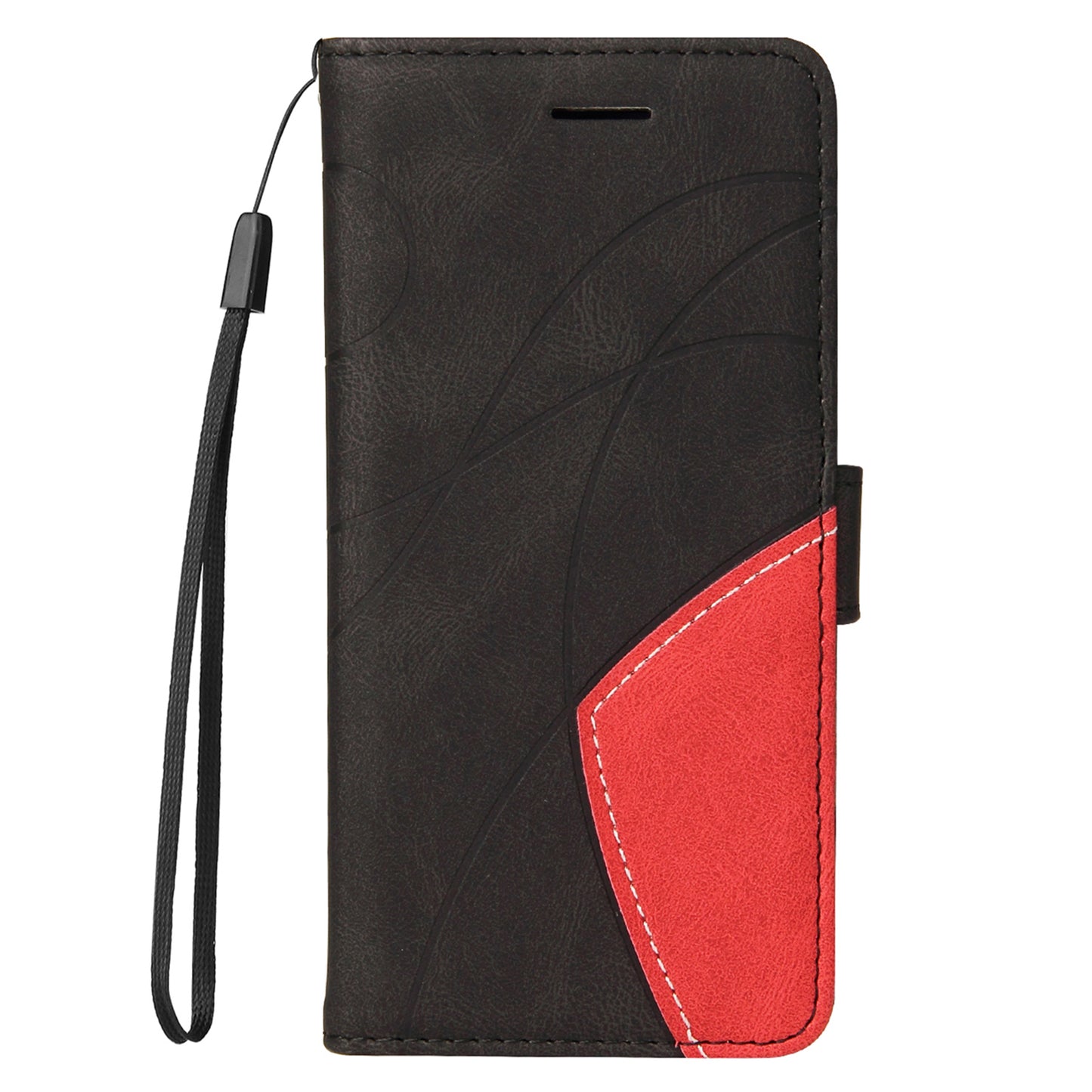 KT Leather Series-1 For OnePlus 11 5G Wallet Stand Protective Case Dual-color Splicing PU Leather Phone Cover - Black