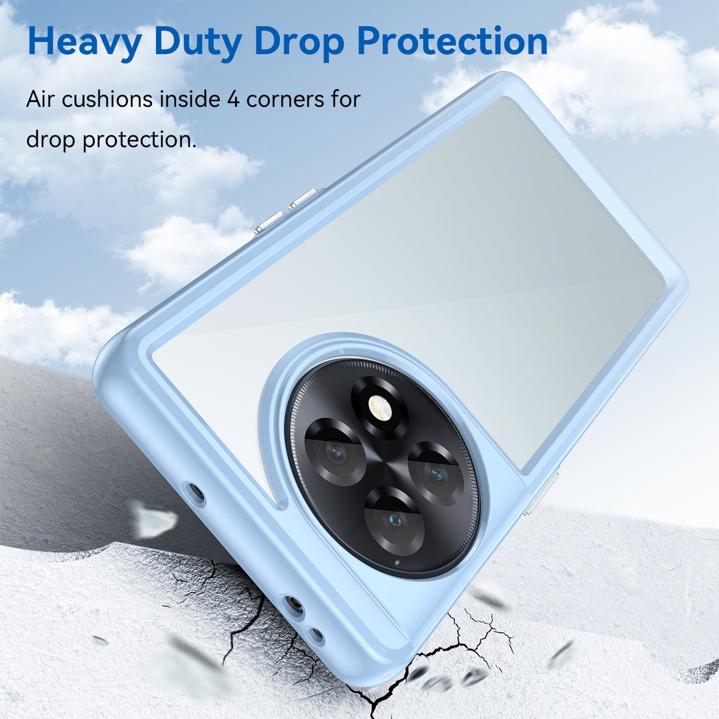 Clear Phone Shell for OnePlus Ace 2 5G / 11R 5G Drop-proof TPU+Acrylic Phone Case Protective Cover - Blue