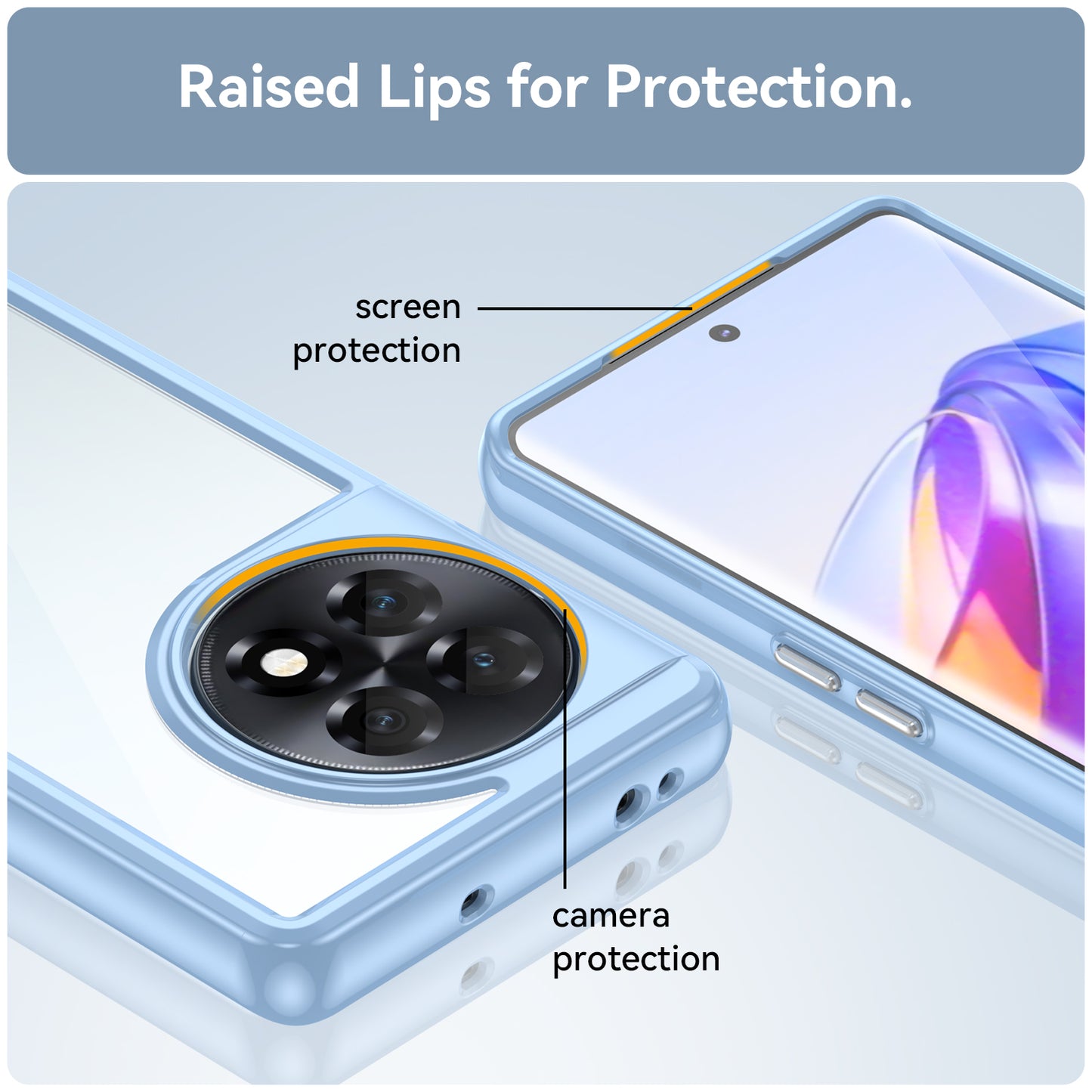 Clear Phone Shell for OnePlus Ace 2 5G / 11R 5G Drop-proof TPU+Acrylic Phone Case Protective Cover - Blue