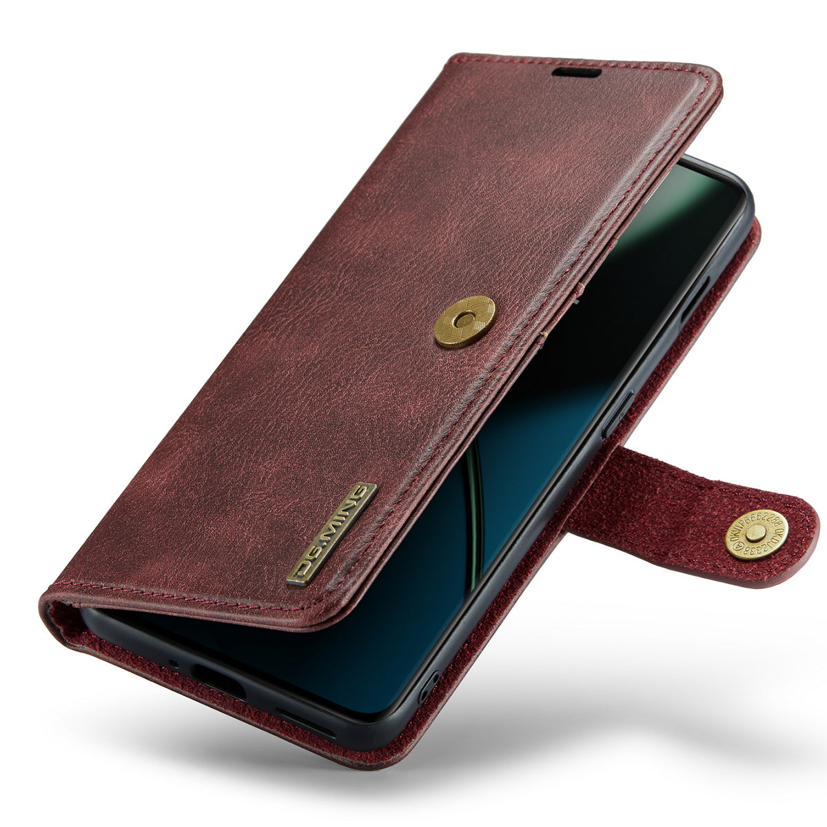 DG.MING For OnePlus 11 5G Detachable Magnetic Anti-drop Case Split Leather Wallet Stand Phone Cover - Red