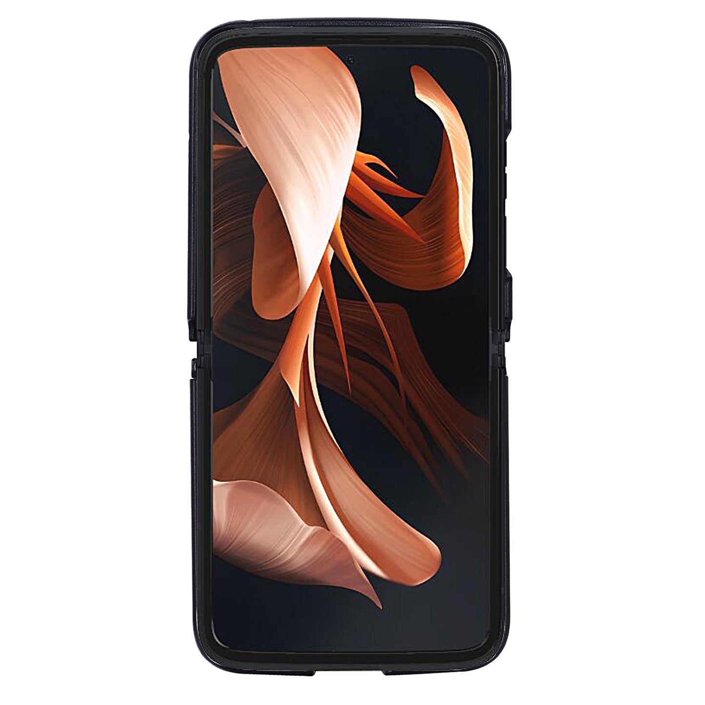 Uniqkart for Motorola Razr 2022 5G Folding Phone Case Leather Coated Hard PC Shockproof Cover - Black