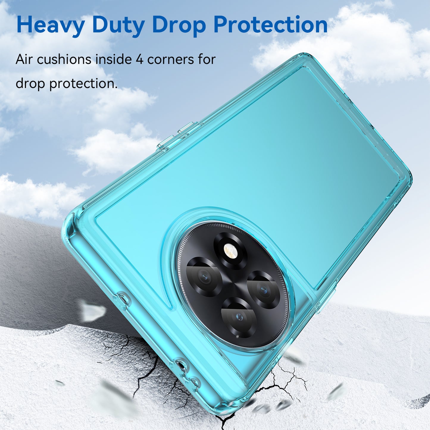 Candy Series For OnePlus Ace 2 5G / 11R 5G Shockproof TPU Phone Cover Soft Cell Phone Case - Transparent Blue