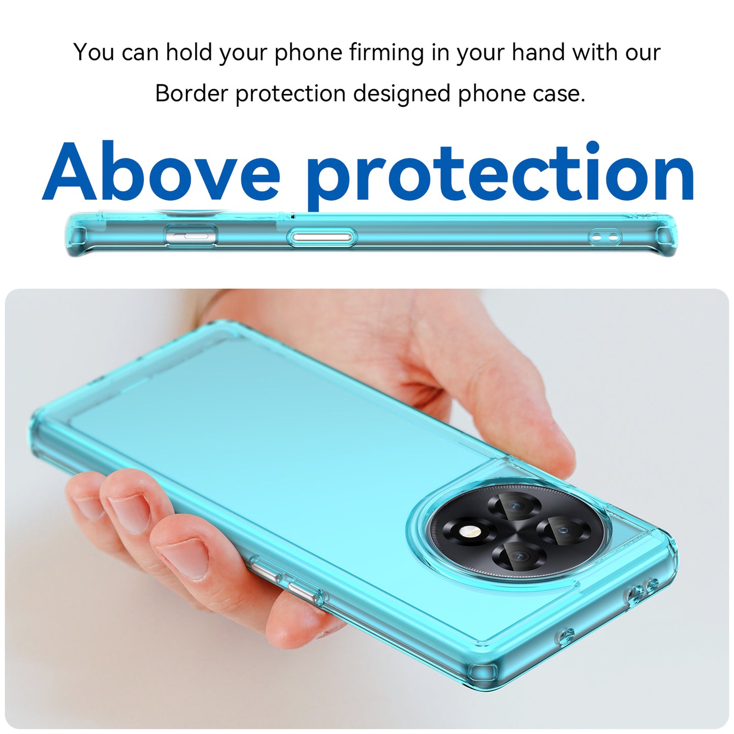 Candy Series For OnePlus Ace 2 5G / 11R 5G Shockproof TPU Phone Cover Soft Cell Phone Case - Transparent Blue