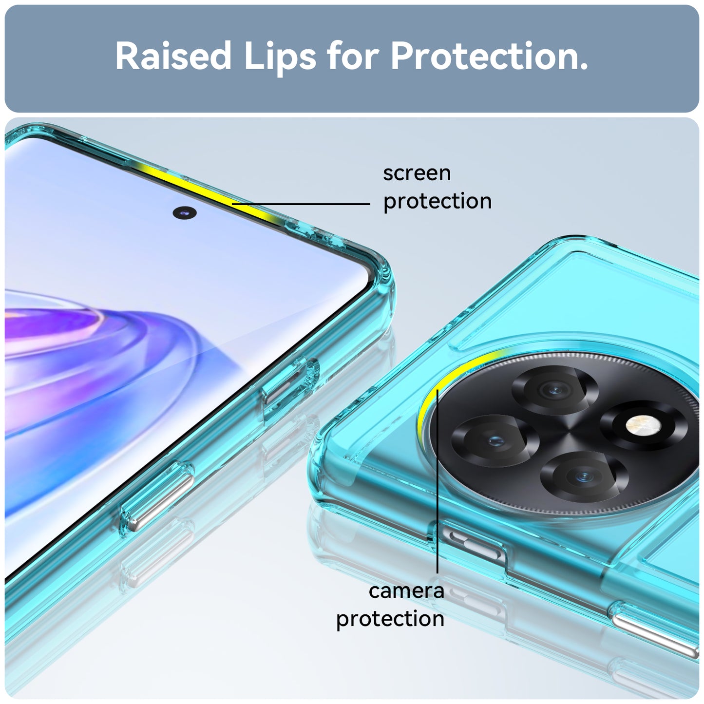 Candy Series For OnePlus Ace 2 5G / 11R 5G Shockproof TPU Phone Cover Soft Cell Phone Case - Transparent Blue