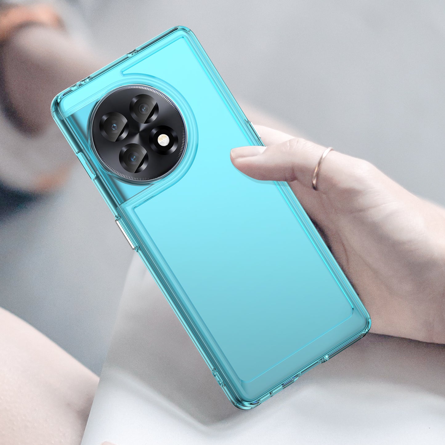Candy Series For OnePlus Ace 2 5G / 11R 5G Shockproof TPU Phone Cover Soft Cell Phone Case - Transparent Blue
