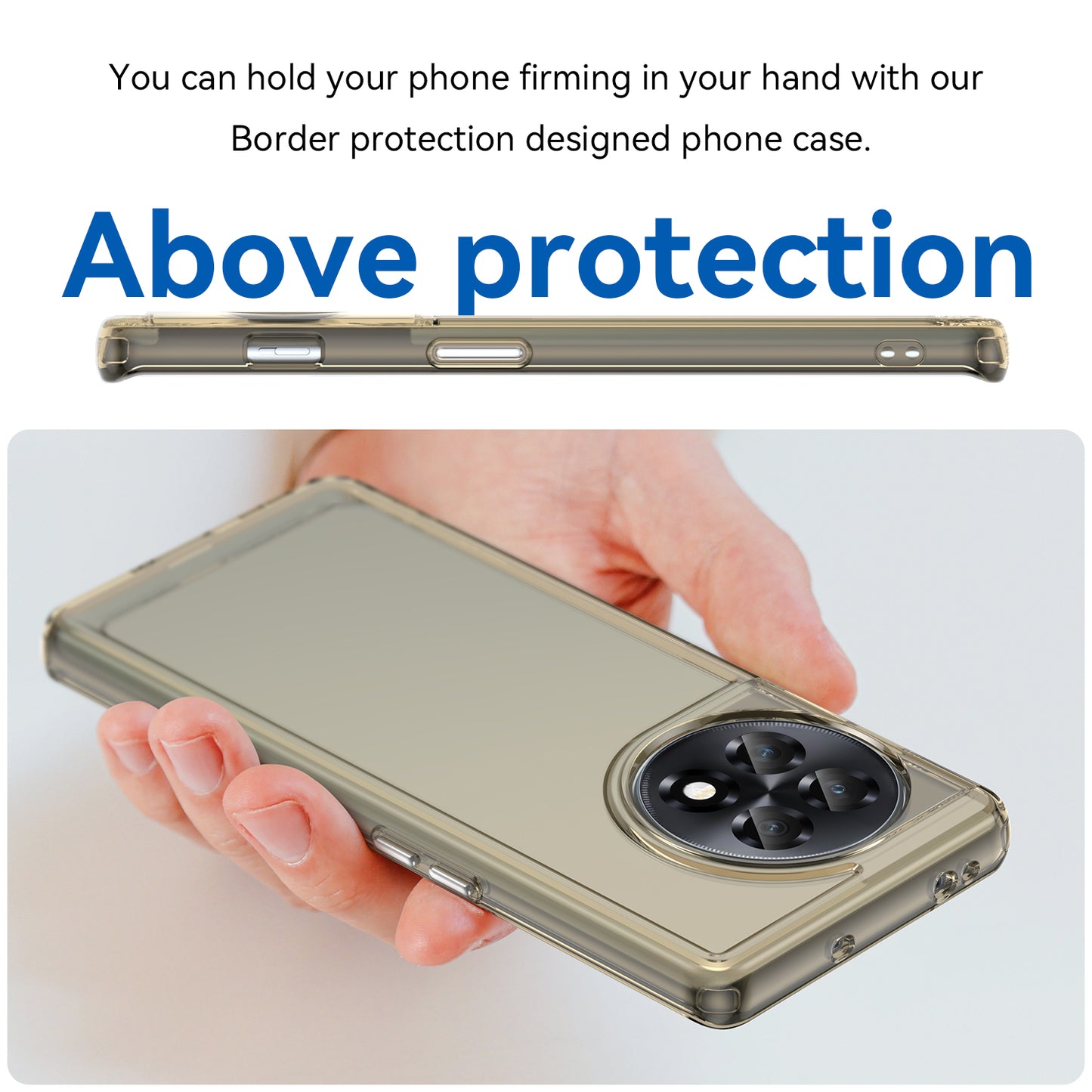 Candy Series For OnePlus Ace 2 5G / 11R 5G Shockproof TPU Phone Cover Soft Cell Phone Case - Transparent Grey