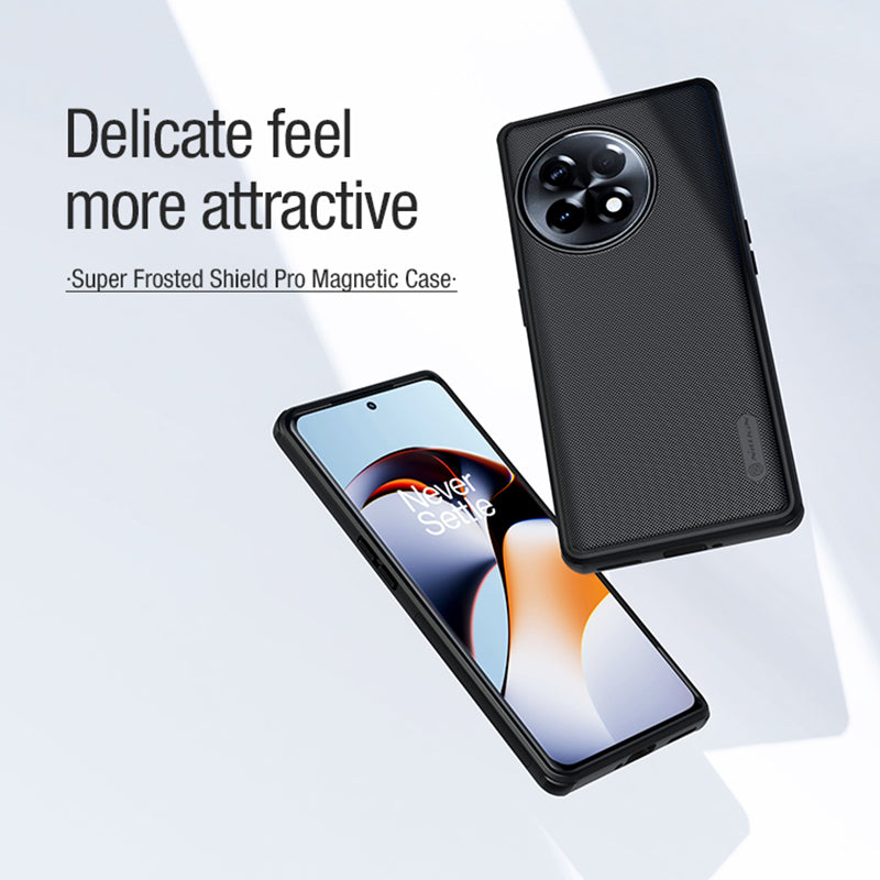 NILLKIN Frosted Shield Pro PC+TPU Phone Case for OnePlus Ace 2 5G / 11R 5G Matte Magnetic Cover Compatible with MagSafe - Black