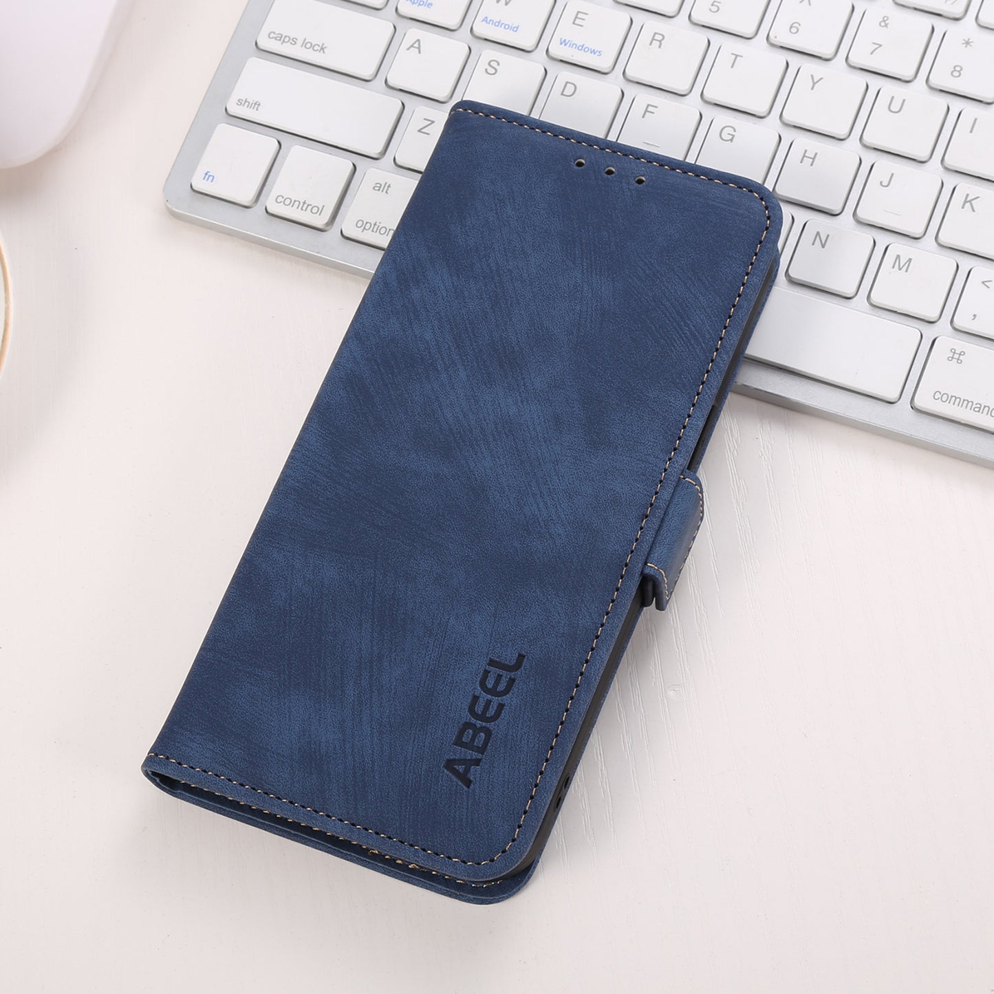 ABEEL For OnePlus 11 5G Anti-scratch PU Leather Case Stand Retro Phone Wallet Cover - Blue