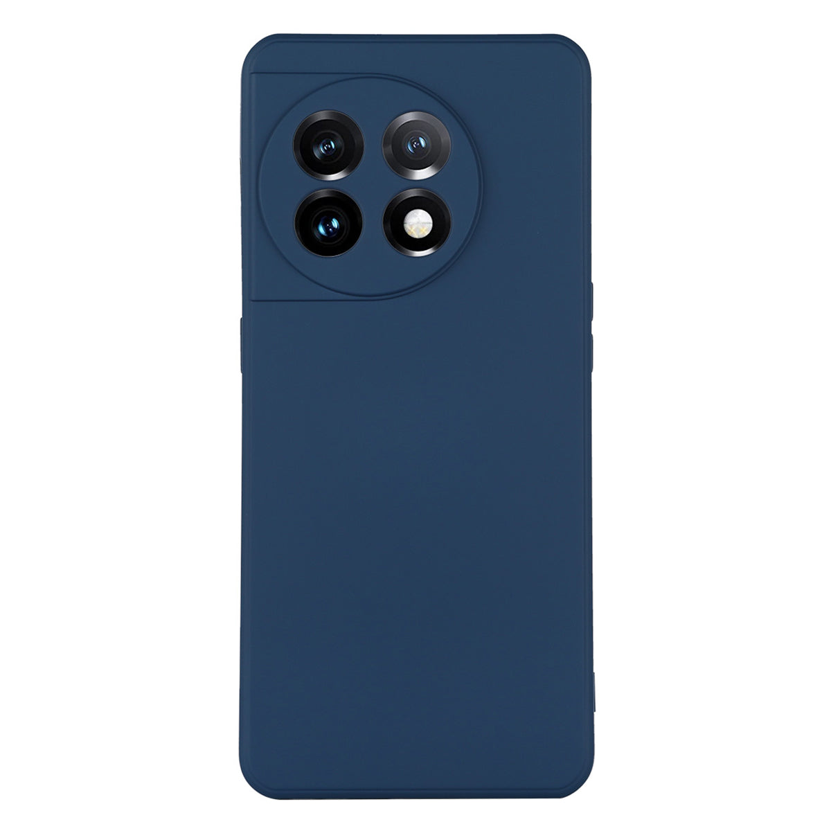 ENKAY HAT PRINCE for OnePlus 11 5G Precise Cutout Liquid Silicone Phone Case Straight Edge Cell Phone Cover - Dark Blue