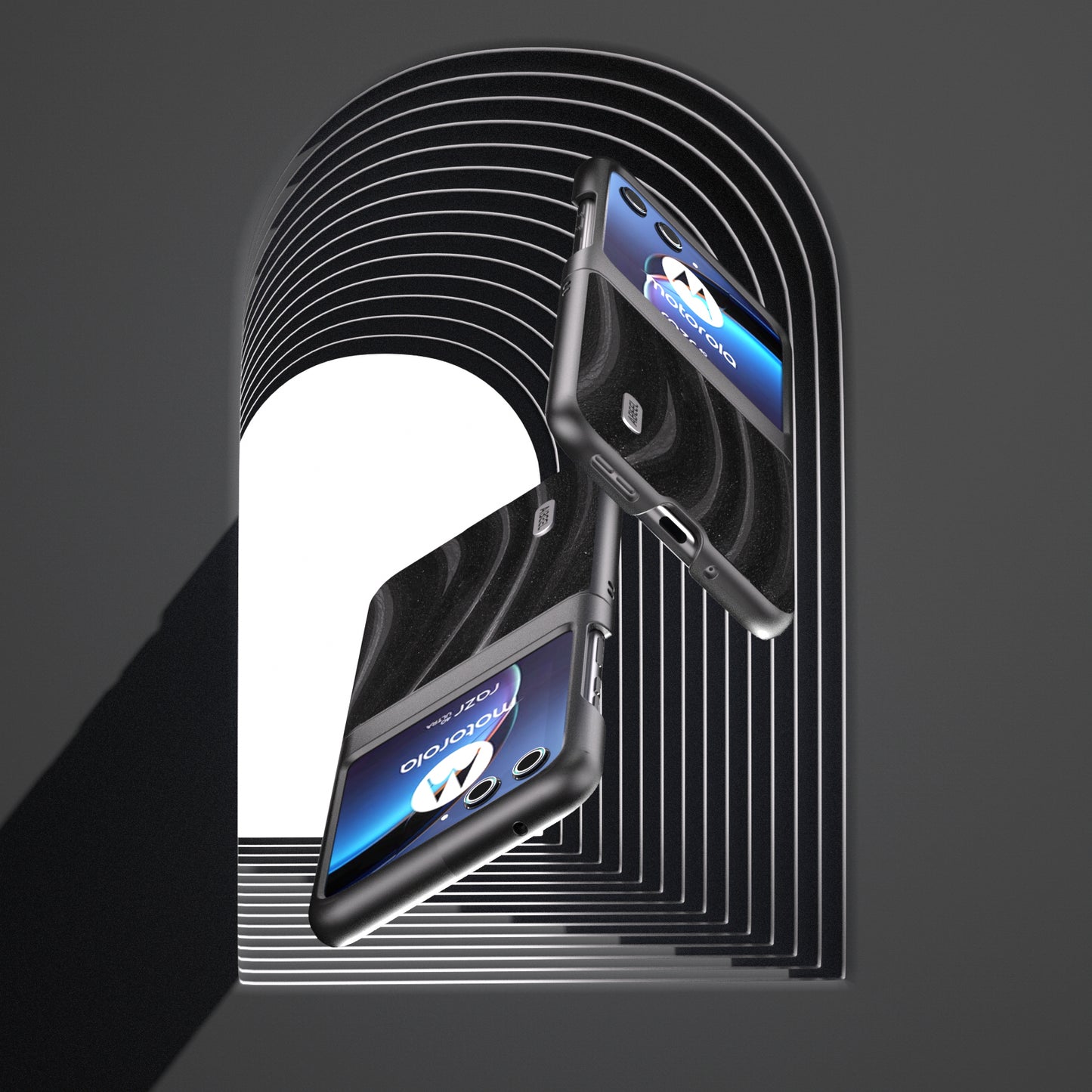 Uniqkart For Motorola Razr 40 Ultra 5G PU Leather Coated PC Phone Case Pattern Slim Phone Cover - Black