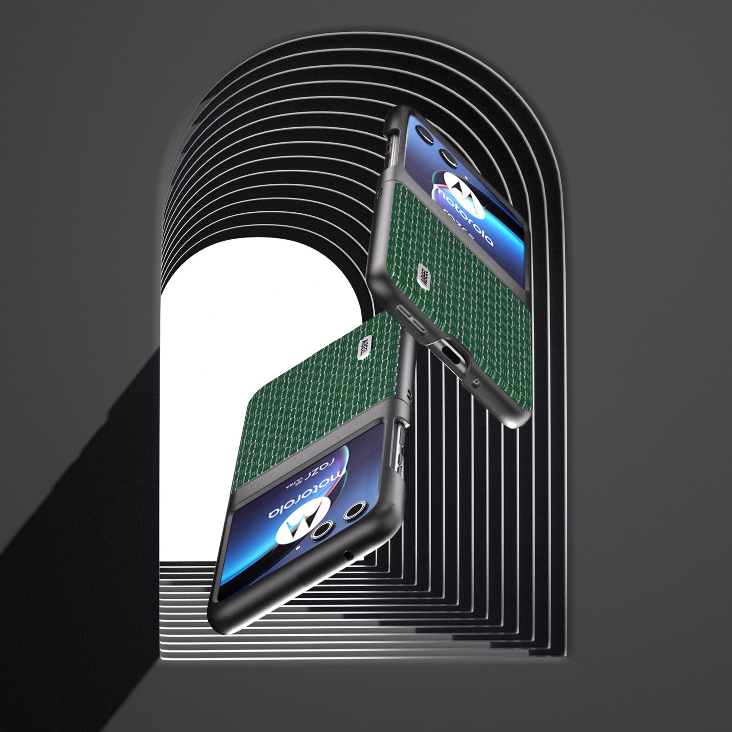 Uniqkart for Motorola Razr 40 Ultra 5G Anti-scratch Phone Case Cowhide Leather + Hard PC Phone Cover - Green