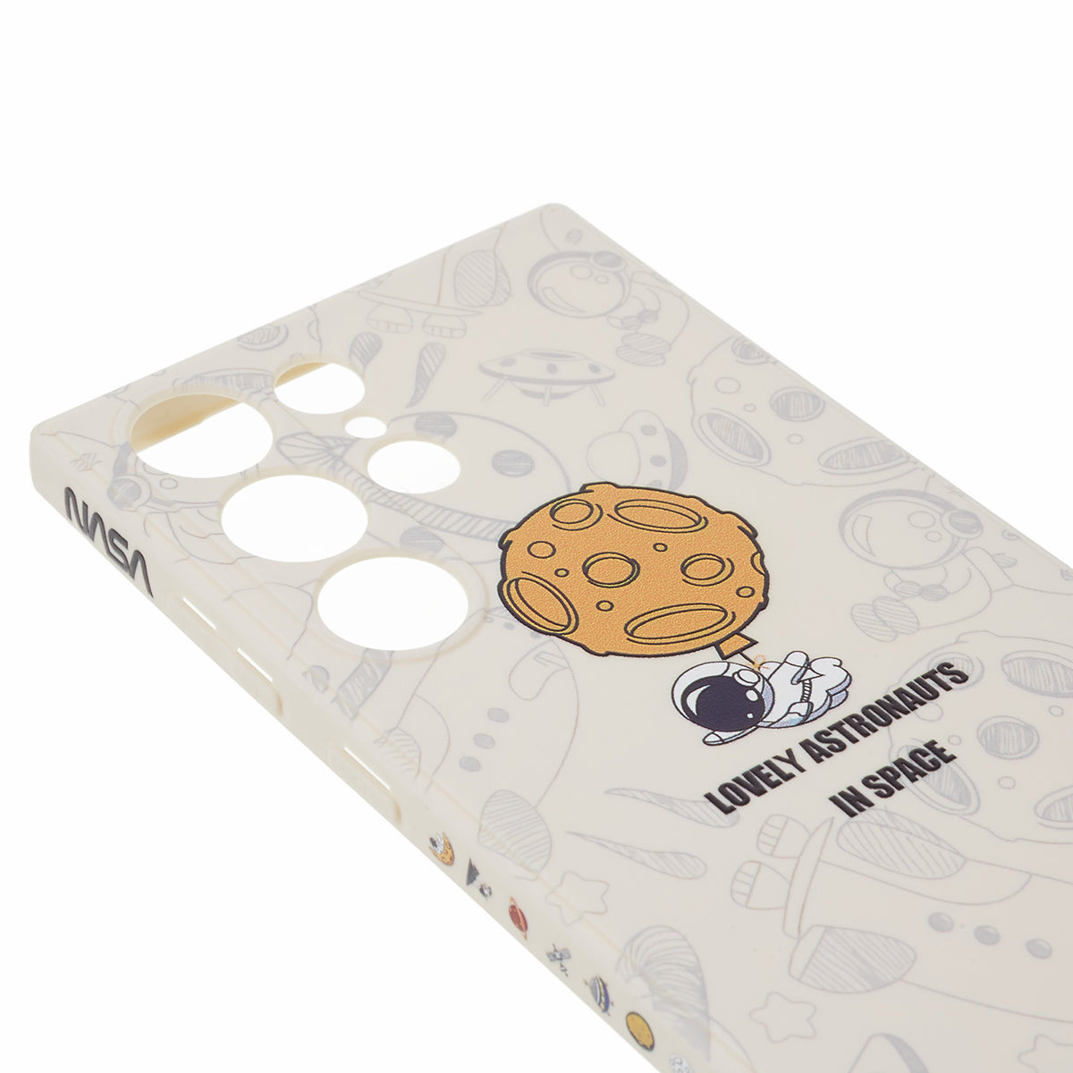 Uniqkart for Samsung Galaxy S23 Ultra Cartoon Astronaut Pattern Soft TPU Case Precise Cutout Phone Cover - Style C