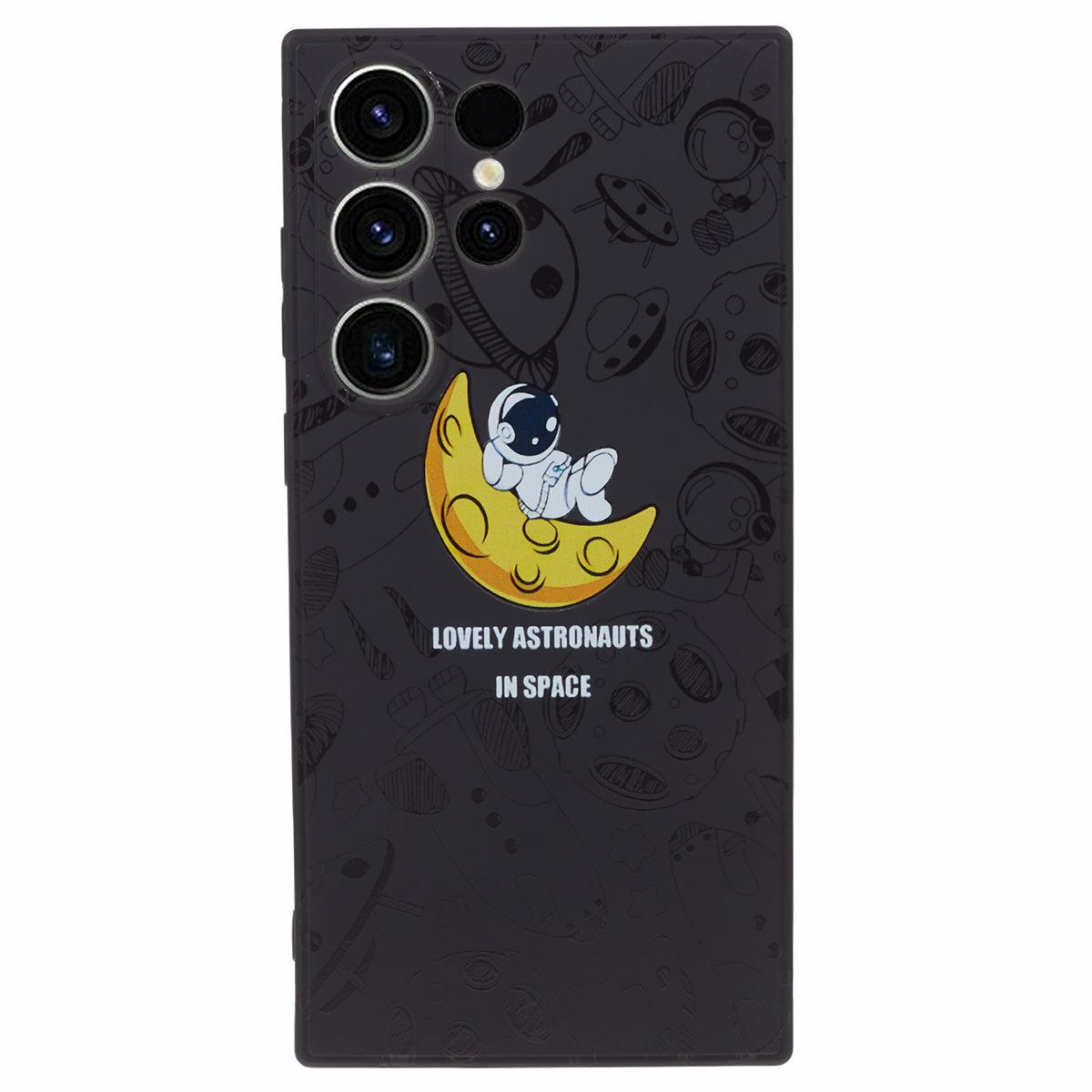 Uniqkart for Samsung Galaxy S23 Ultra Cartoon Astronaut Pattern Soft TPU Case Precise Cutout Phone Cover - Style D