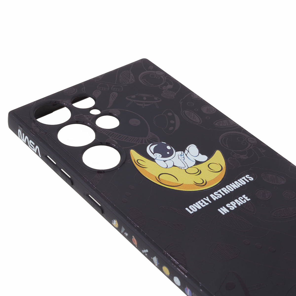 Uniqkart for Samsung Galaxy S23 Ultra Cartoon Astronaut Pattern Soft TPU Case Precise Cutout Phone Cover - Style D