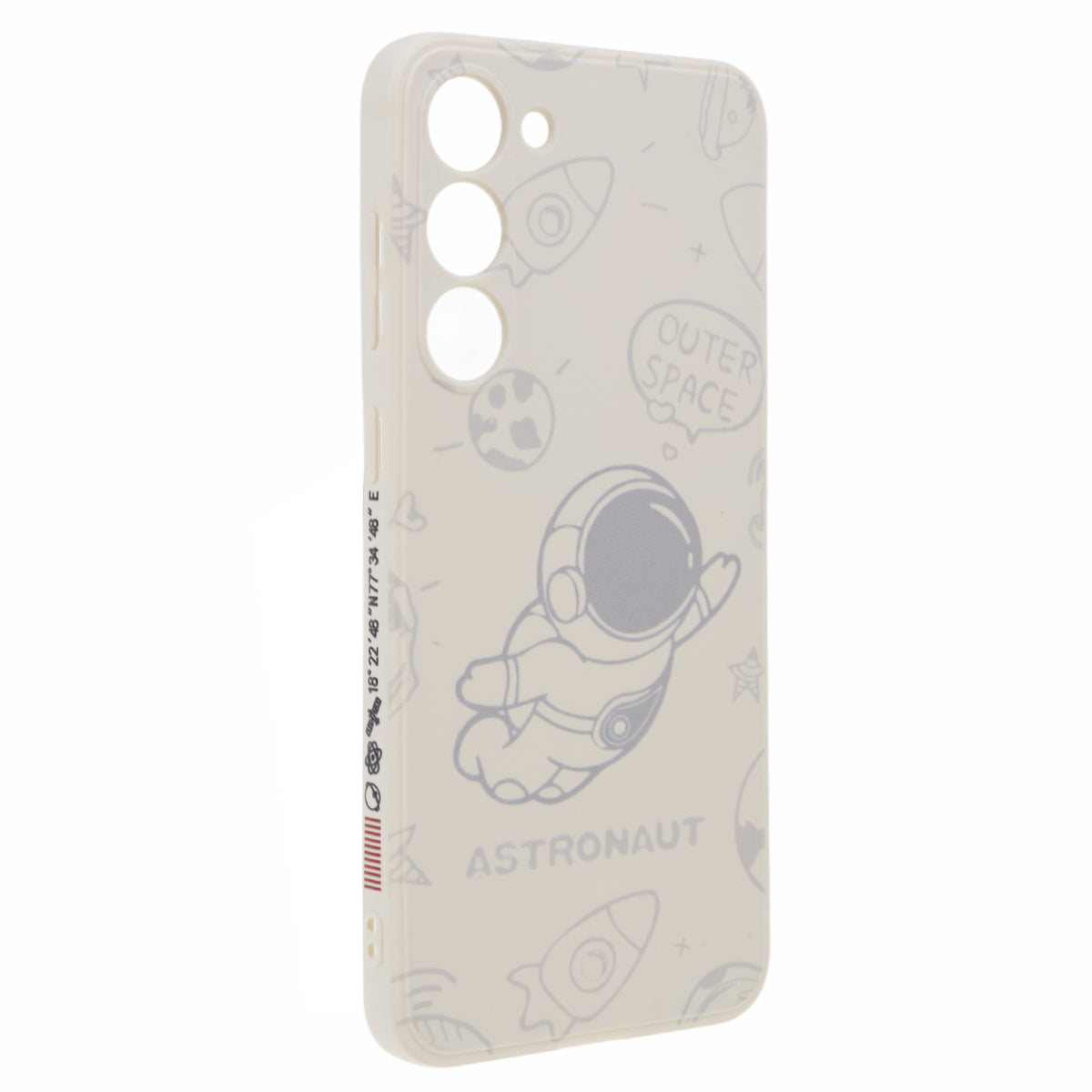 Uniqkart for Samsung Galaxy S23 Precise Cutout TPU Phone Case Space Astronaut Pattern Phone Cover - White