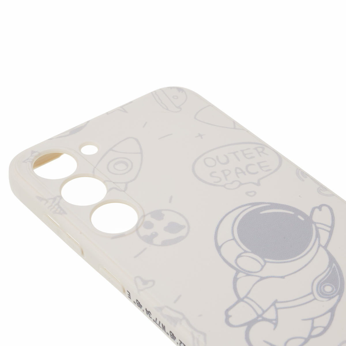 Uniqkart for Samsung Galaxy S23 Precise Cutout TPU Phone Case Space Astronaut Pattern Phone Cover - White