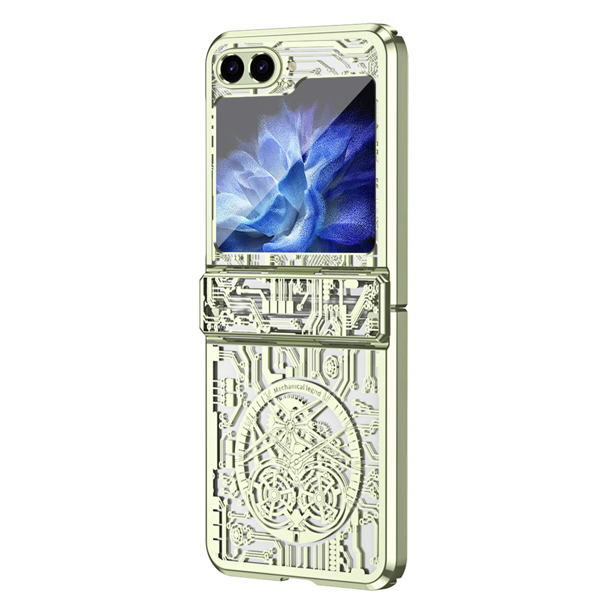 Mechanical Legend Series Hard PC Case for Samsung Galaxy Z Flip5 5G Protective Phone Case Electroplating Cover - Matcha Green