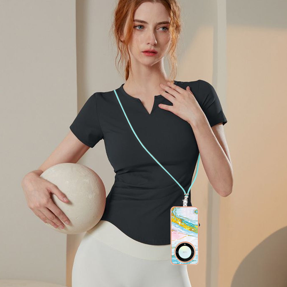 YB IMD Series-9 For Honor X40 5G / X9a 5G / Magic5 Lite 5G IMD Marble Pattern Phone Case Electroplating TPU Cover with Lanyard - Green 004