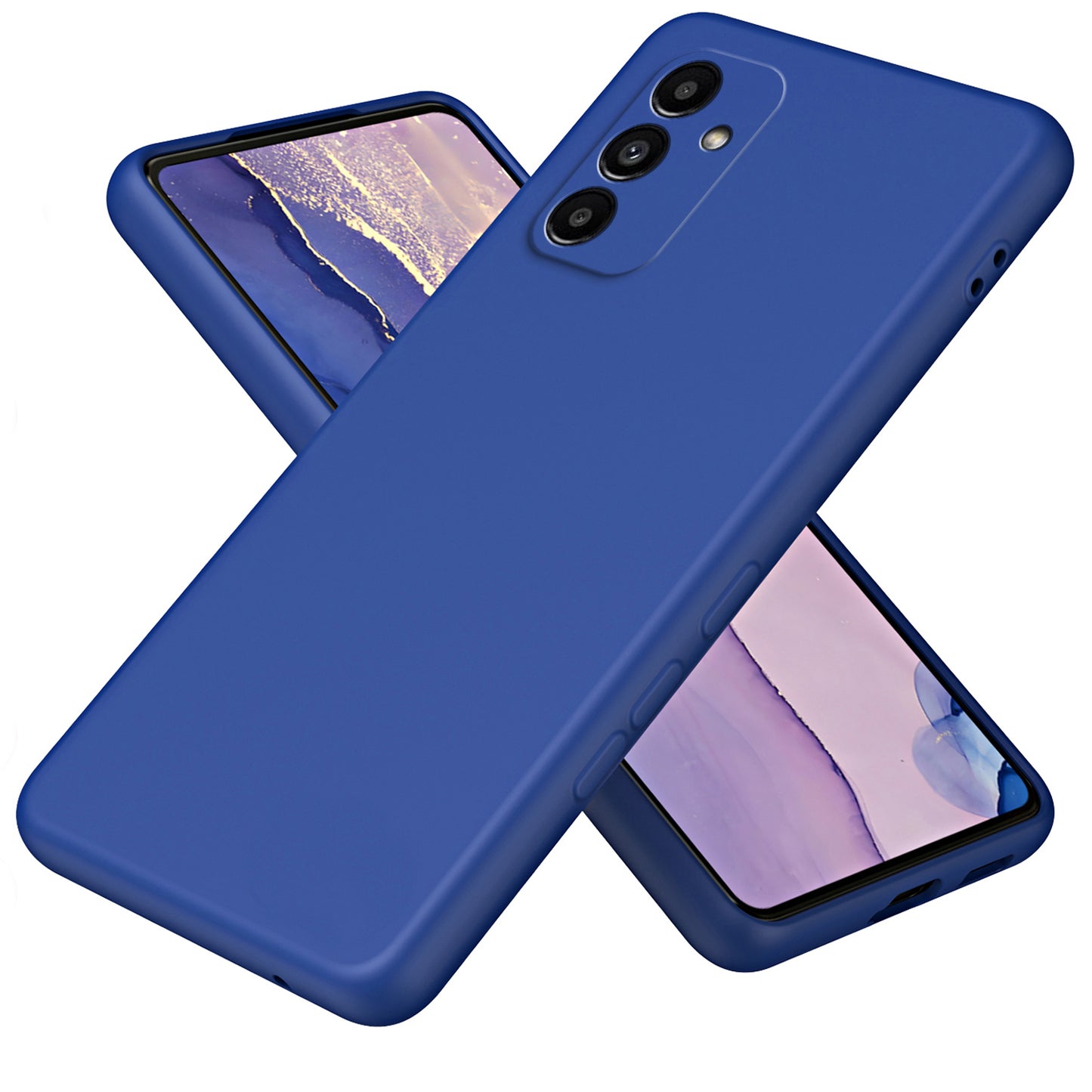 Uniqkart for Samsung Galaxy A24 4G Phone TPU Case Fiber Lining 2.2mm Anti-scratch Phone Cover - Blue