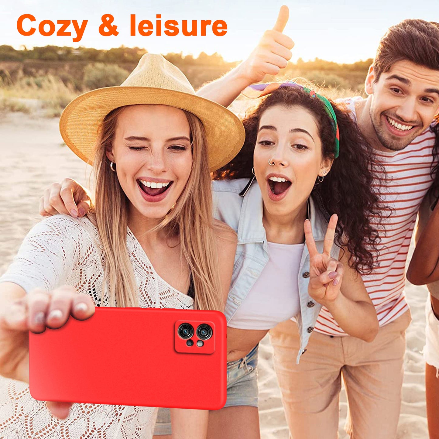 Uniqkart for Motorola Moto G32 4G Anti-collision 2.2mm Protective Cover Fiber Lining + TPU Phone Case - Red