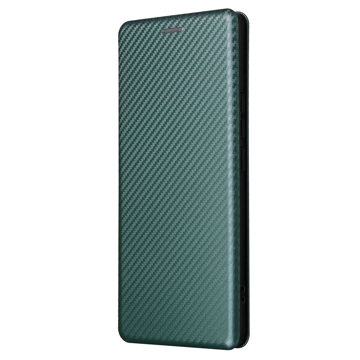 Uniqkart for Xiaomi Civi 3 5G Anti-Scratch Leather Phone Stand Case Carbon Fiber Texture Cover with Card Holder - Green
