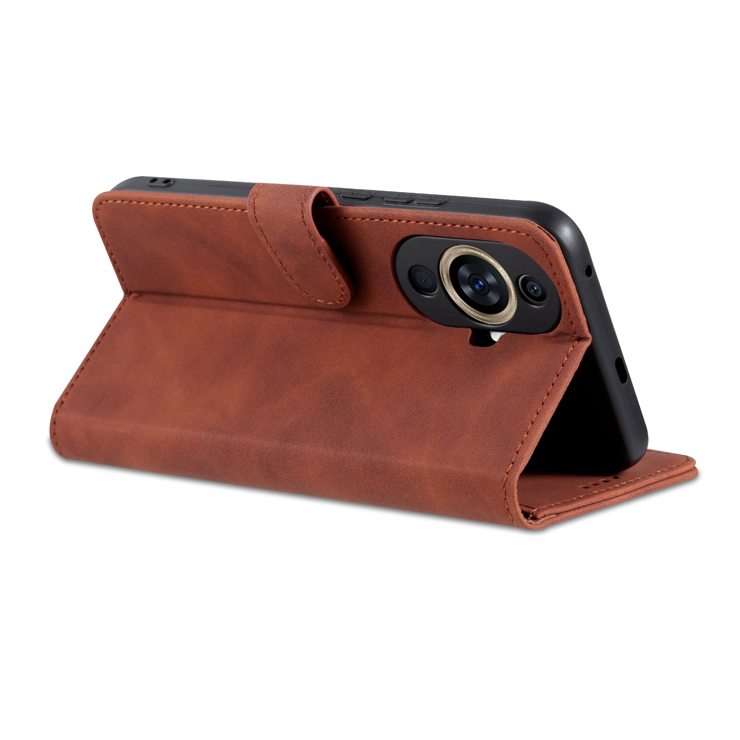 Uniqkart for Huawei nova 11 Ultra / nova 11 Pro Anti-Dust PU Leather Phone Cover Stand Wallet Case - Brown