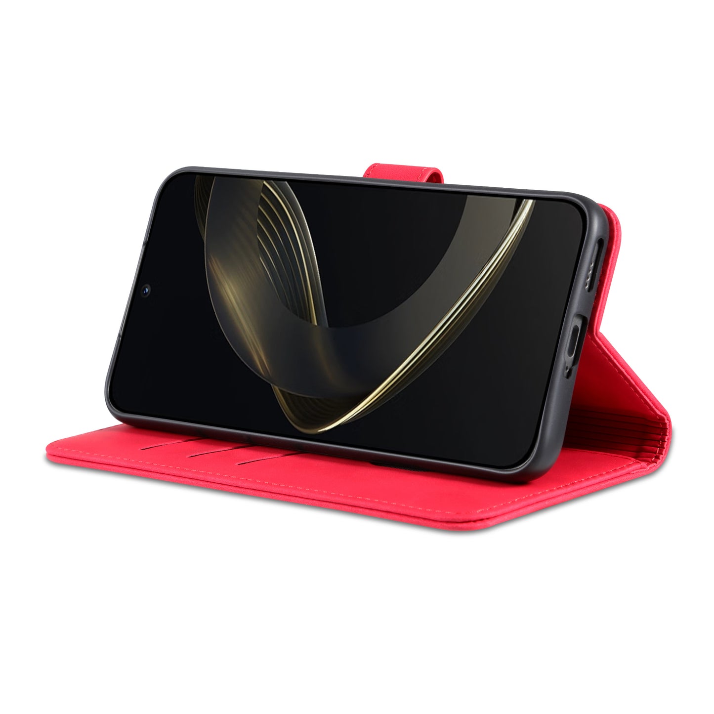 Uniqkart for Huawei nova 11 Ultra / nova 11 Pro Anti-Dust PU Leather Phone Cover Stand Wallet Case - Red